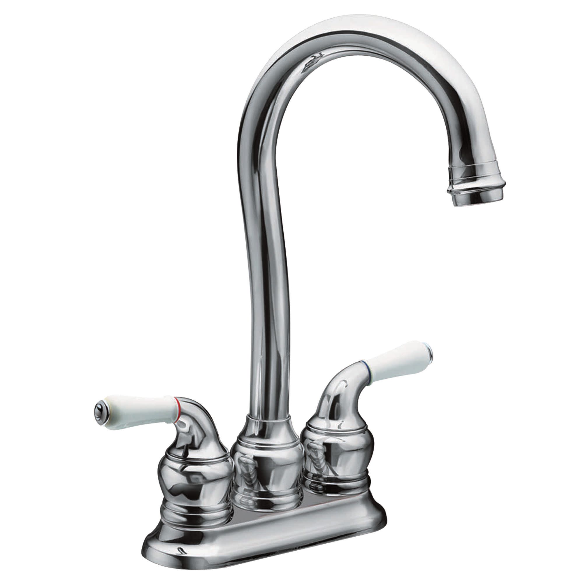 Manija de grifo para lavabo de baño con doble mango en porcelana/cromo Moen, paquete de 2 - 97559