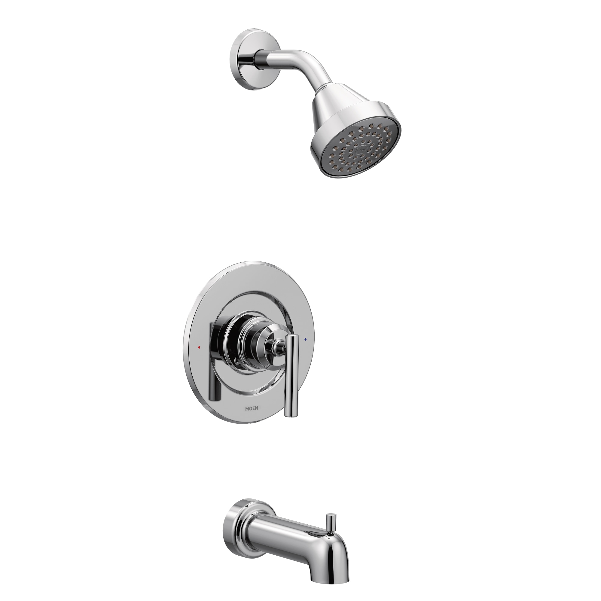 Grifo de Bañera y Ducha de Función Única de Manija Única Cromado Gibson de Moen 3.75 pulgadas (Válvula no Incluida) T2903EP