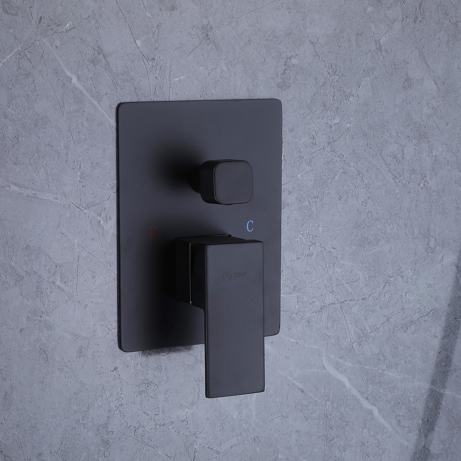 Mezcladora de regadera Negra Mate de un solo mango y funciones múltiples de 10 pulgadas para bañera y regadera cuadrada con válvula A-98005-B