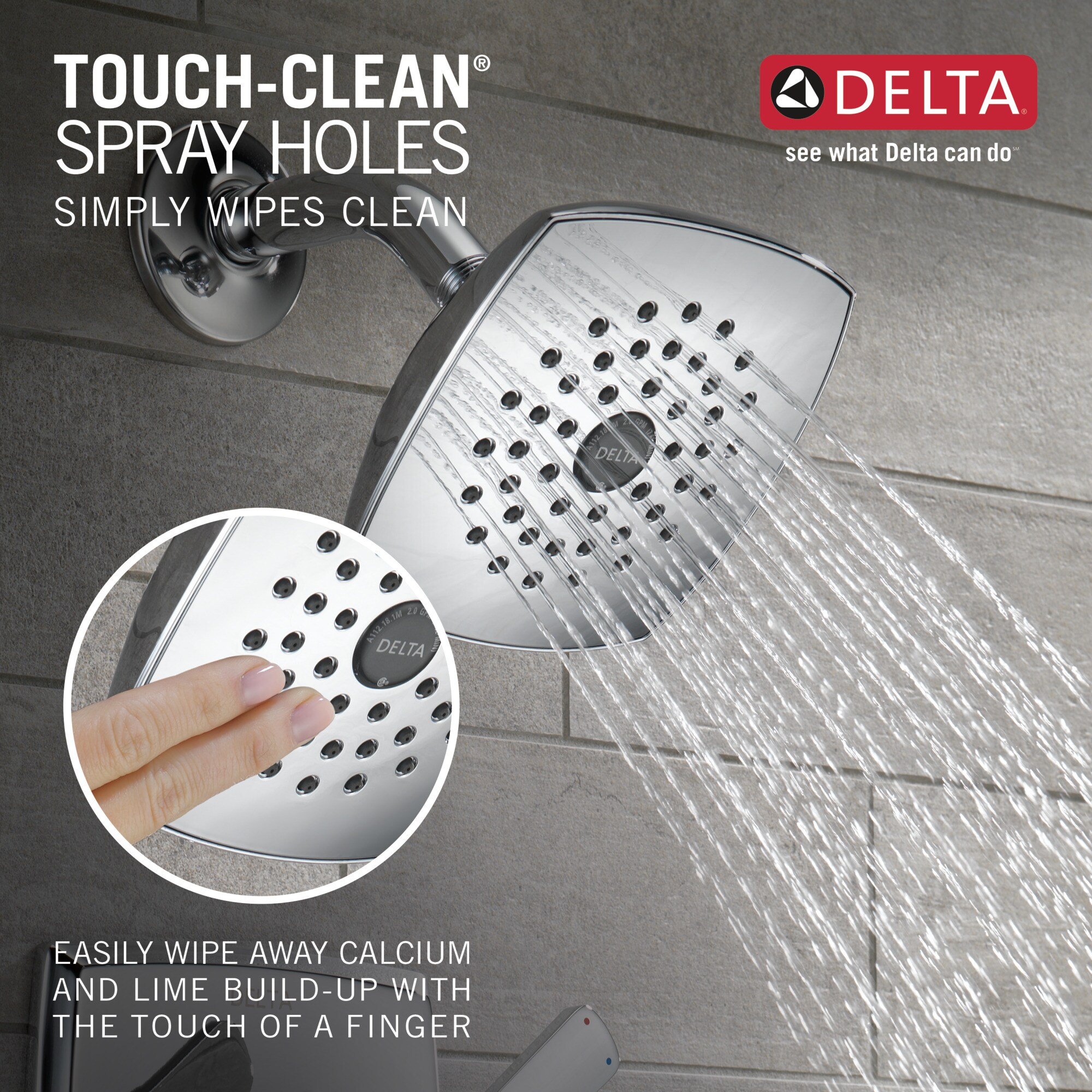 Grifo de Bañera y Ducha Redondo de 5.25 Pulgadas con Acabado Cromado y Dos Manijas Delta Ashlyn T17464 de Función Única