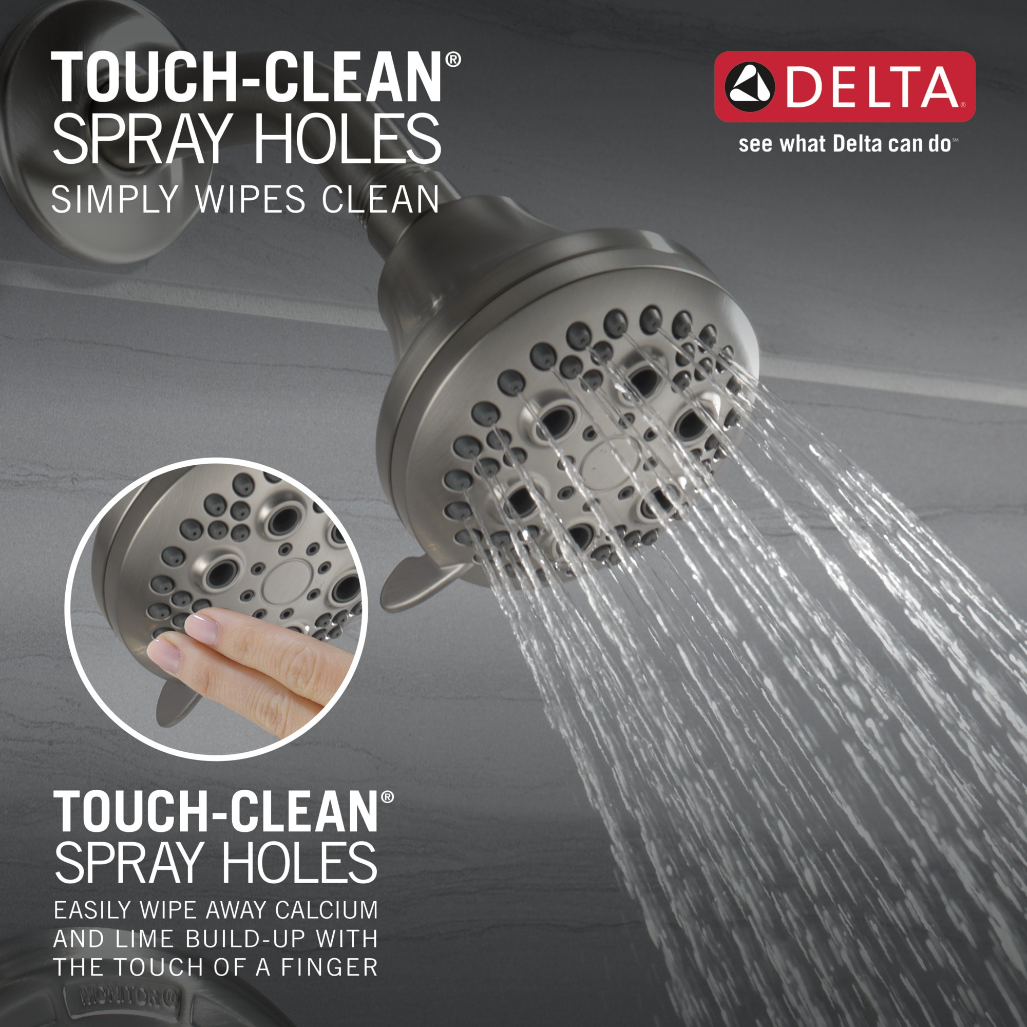 Grifo redondo para bañera y ducha con función múltiple de acero inoxidable Delta Classic de 1 mango de 4.875 pulgadas.