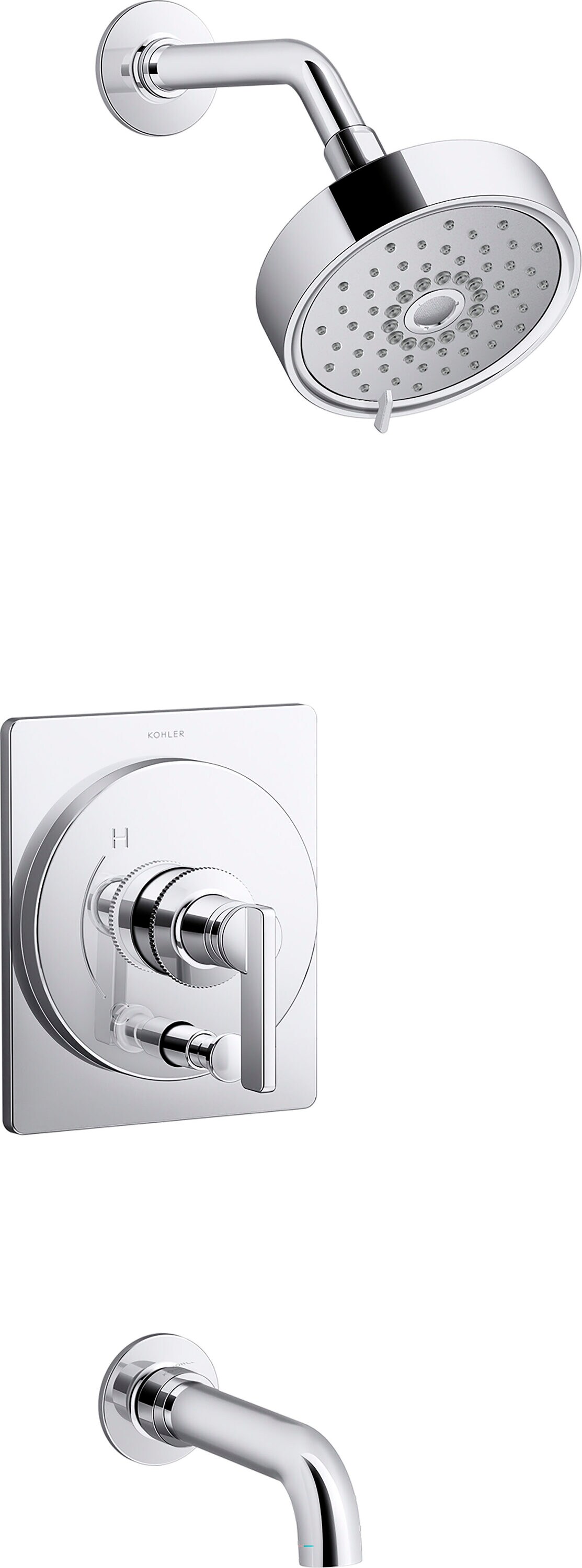 Llave Mezcladora para Bañera y Regadera Redonda de 5.5 Pulgadas de Cromo Pulido de KOHLER Castia por Studio McGee (Válvula no incluida) T35918-4Y-CP