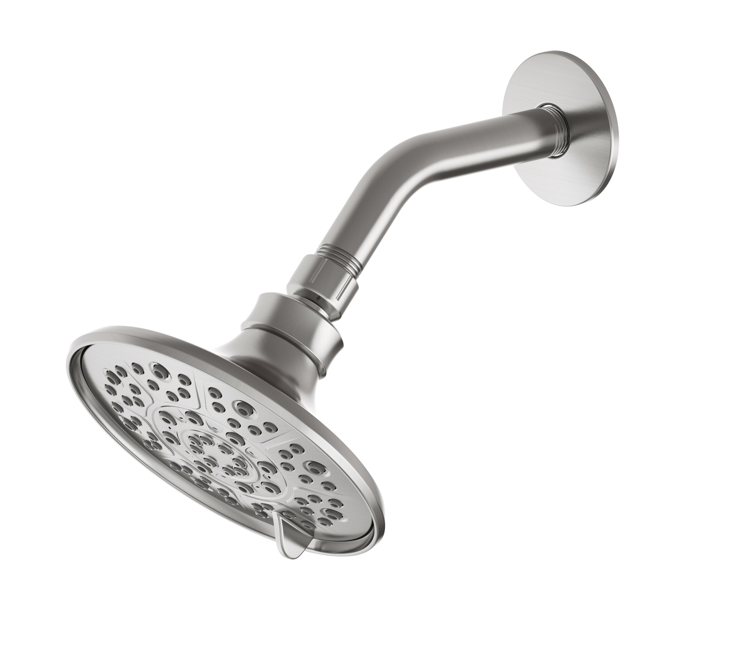 Mezcladora de bañera redonda de 6.0 pulgadas con acabado de níquel cepillado, de un solo mango y función múltiple.
