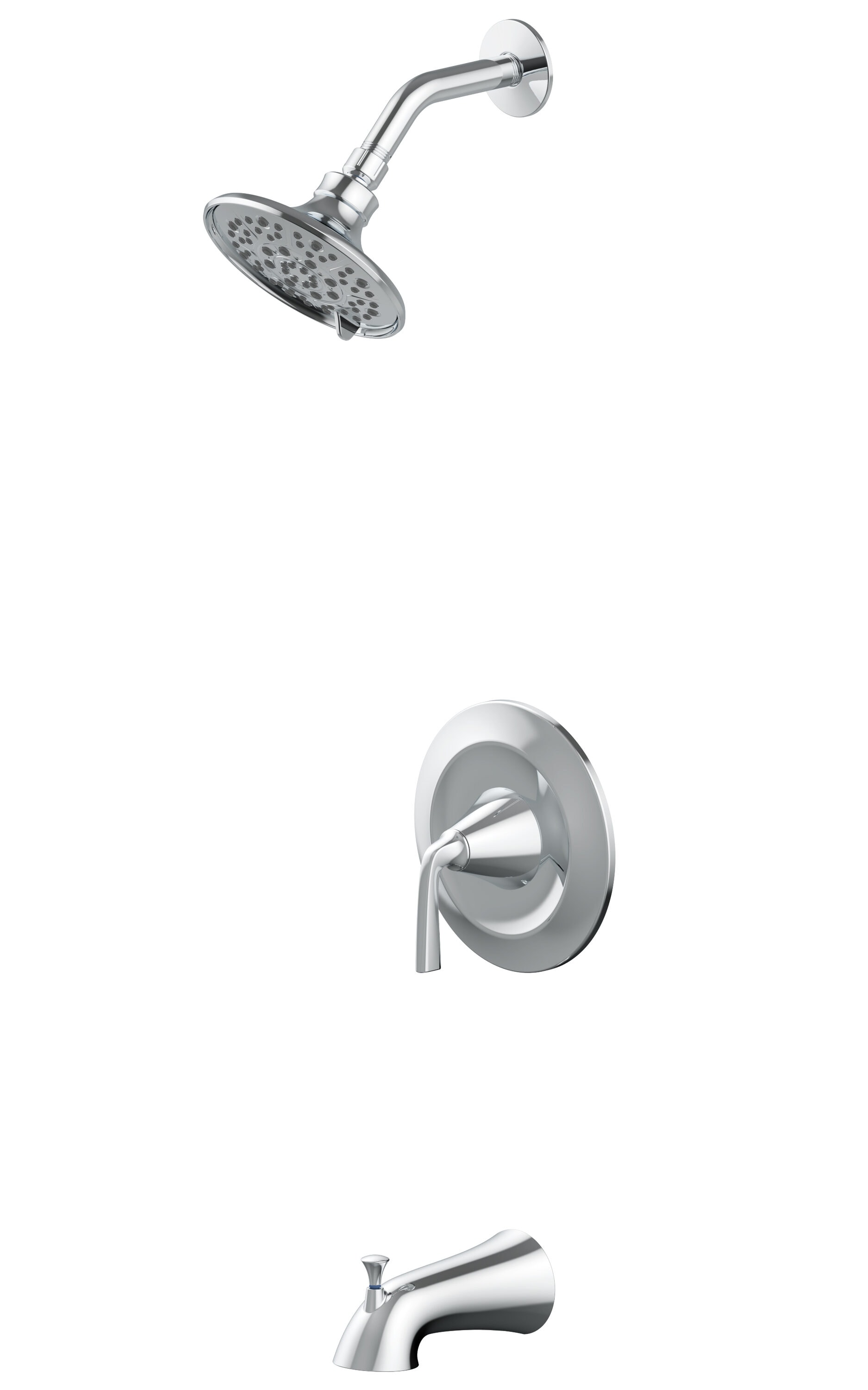 Llave mezcladora para bañera y regadera redonda de 3.66 pulgadas de cromo pulido de la marca allen + roth.