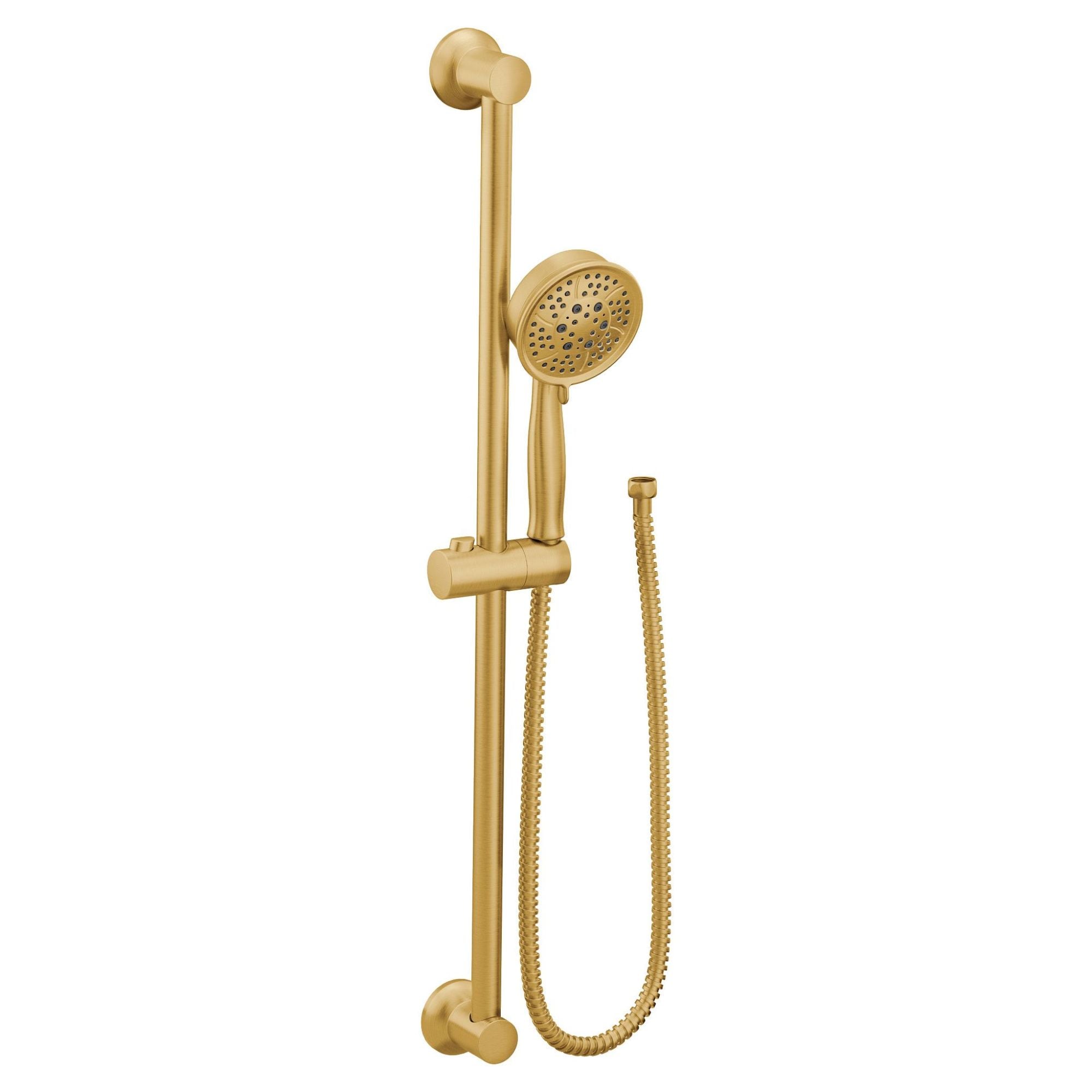 Llave de bañera y regadera redonda en acabado dorado cepillado (Válvula no incluida) - Se vende por separado