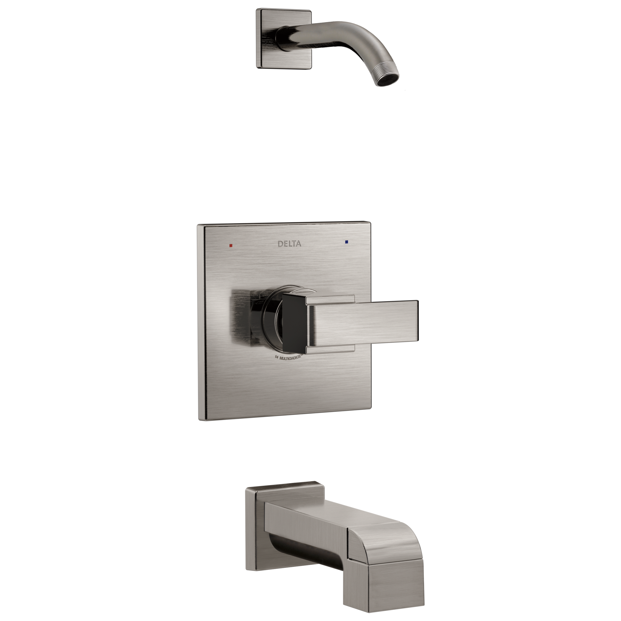 Grifo de bañera y ducha Ara de acero inoxidable de 1 manija de Delta, se vende por separado (T14467-SSLHD)