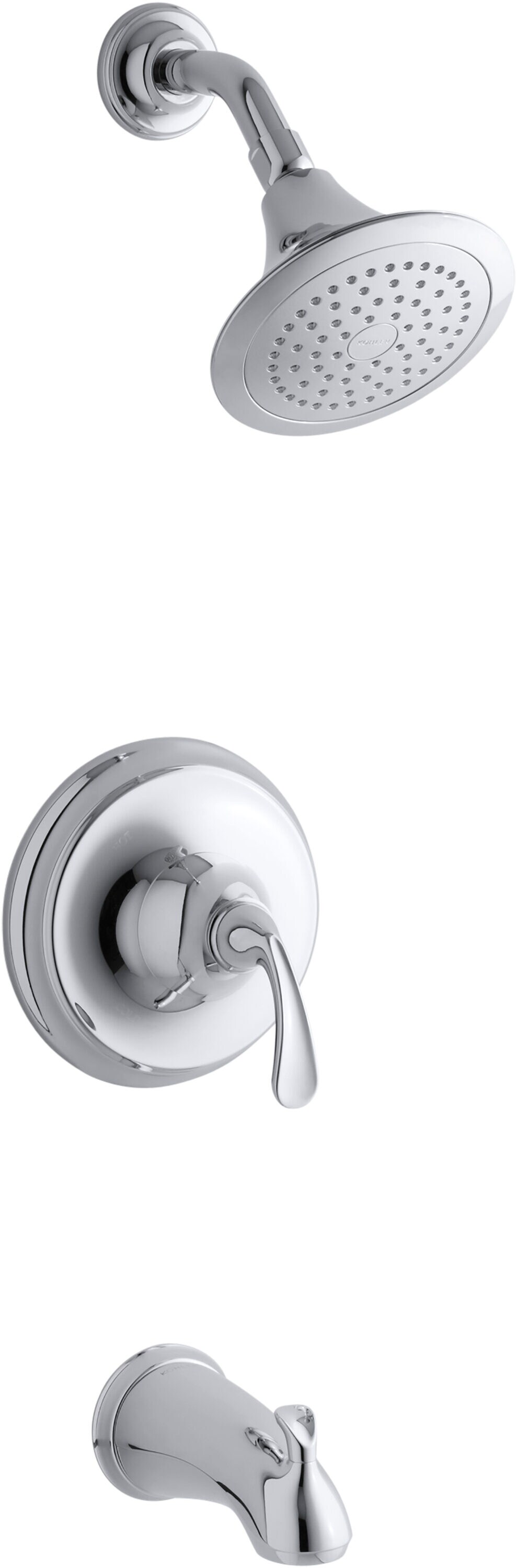 Faucet para bañera y regadera redonda de 1 manija en cromo pulido Fort TS10274-4-CP de 6.375 pulgadas.