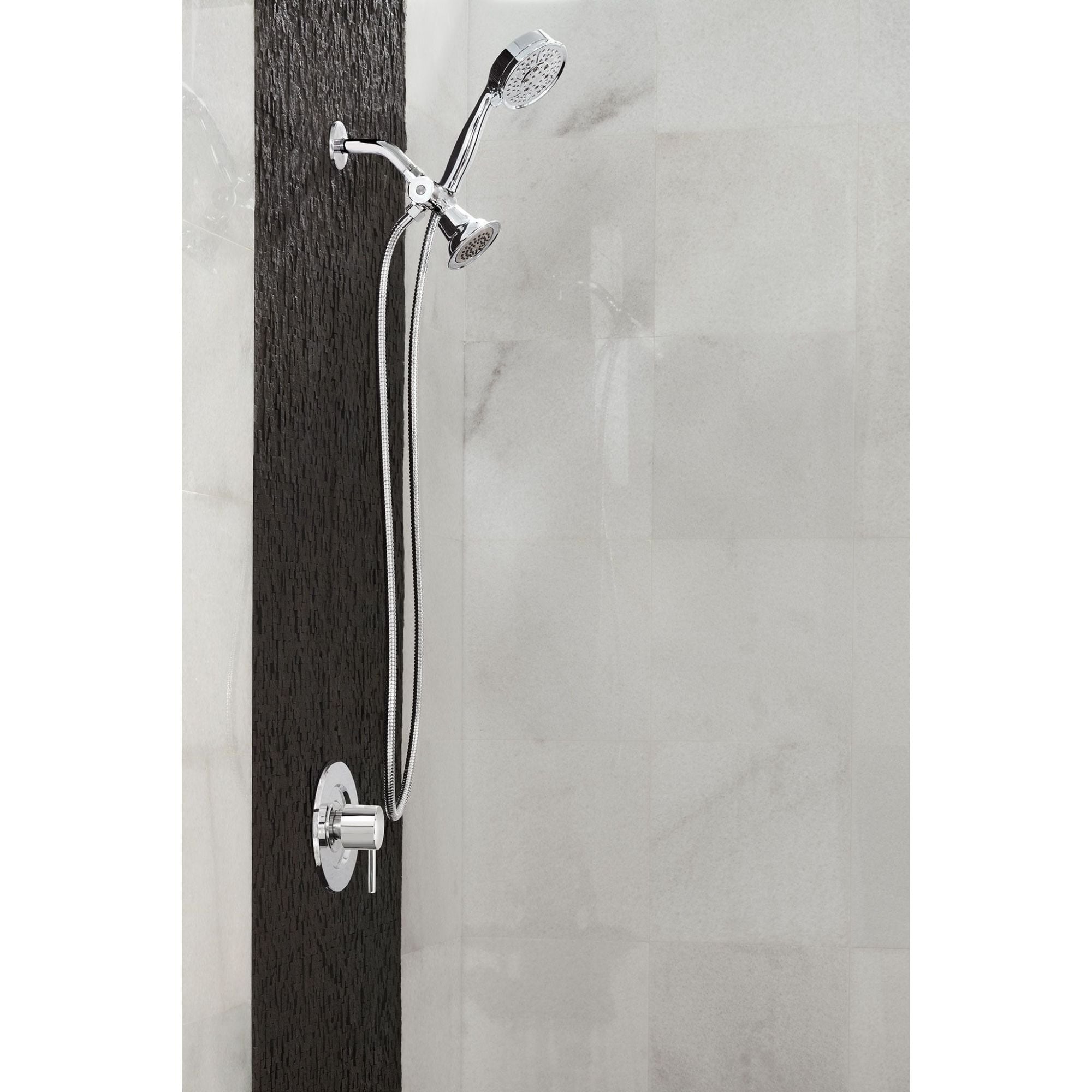 Grifo de bañera y ducha redonda de 3.63 pulgadas con un solo mango y función única en níquel cepillado de la marca Moen Align