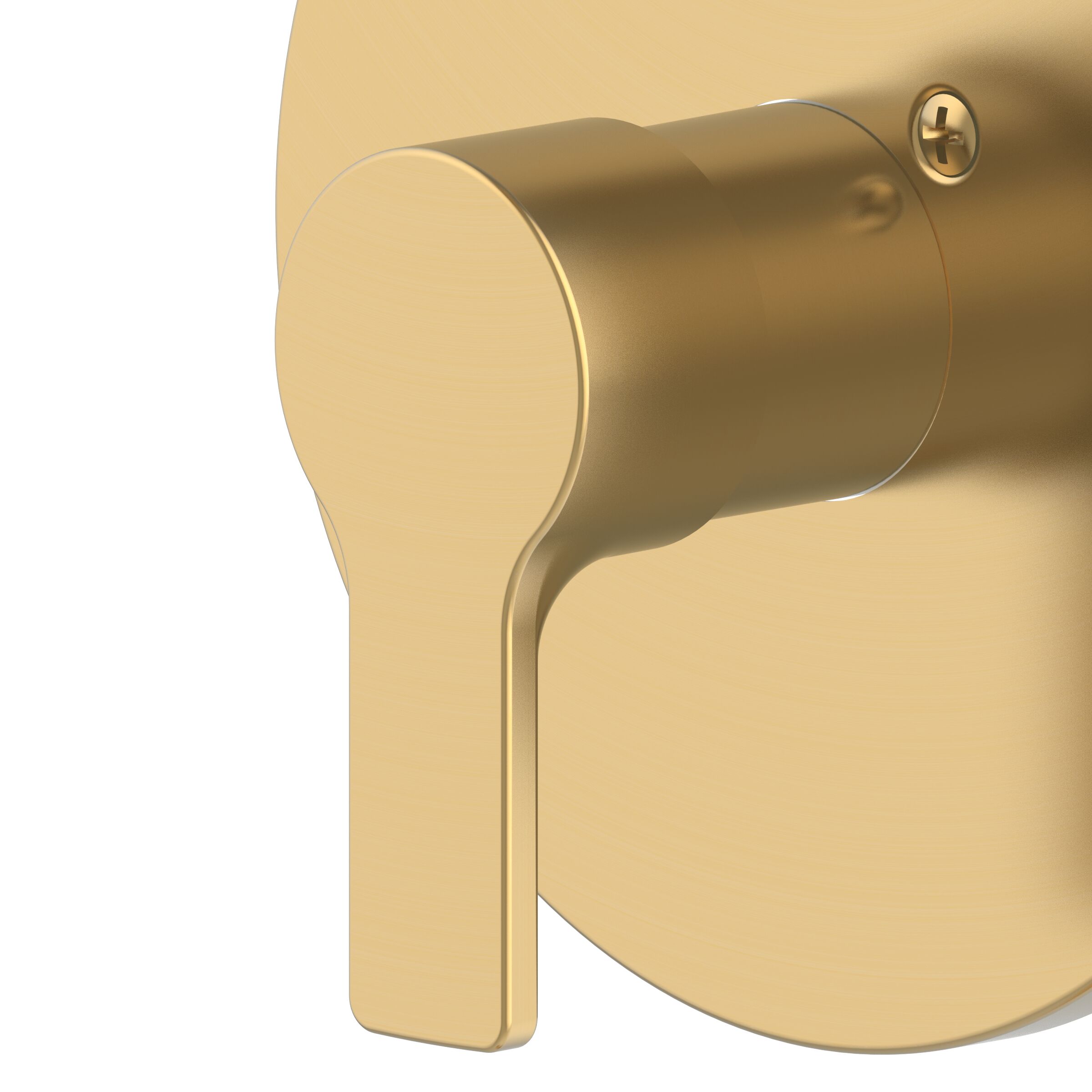 Grifo para bañera y ducha redondo de 5.98 pulgadas, acabado dorado cepillado con una manija y función única