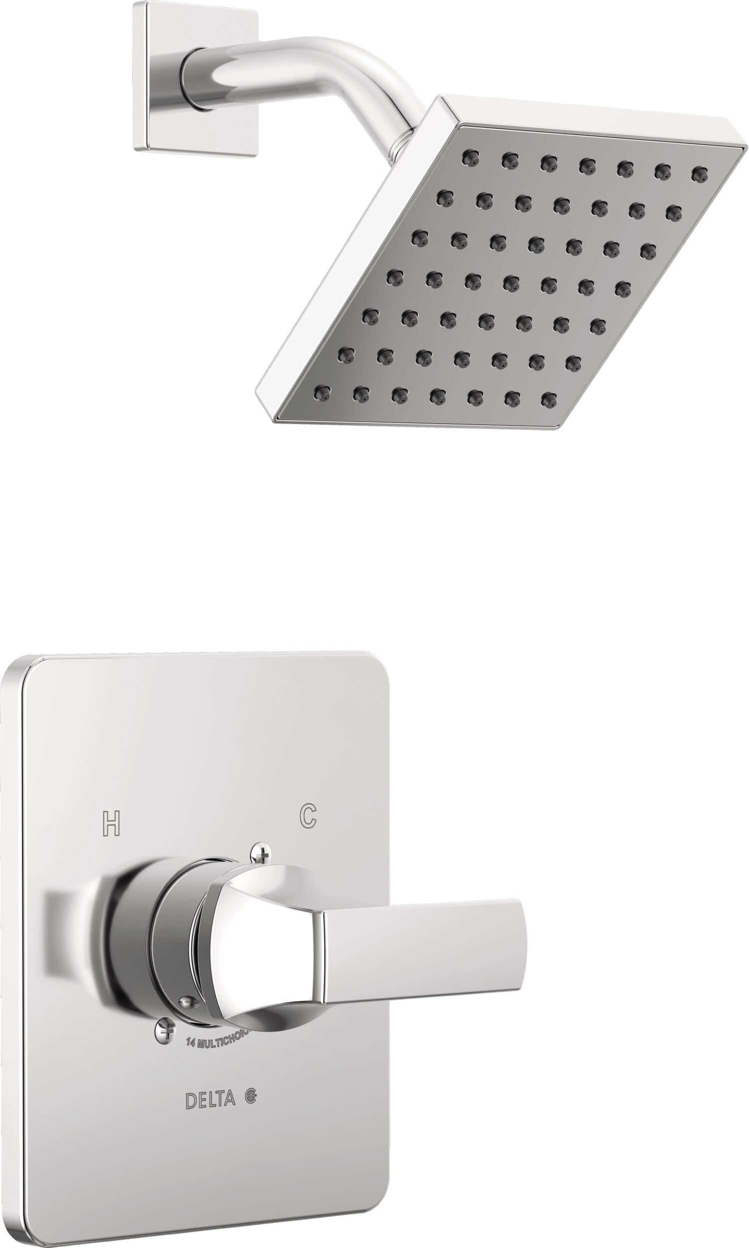 Grifo para bañera y ducha de una sola función con una manija en cromo Delta Velum de 6.5 pulgadas.