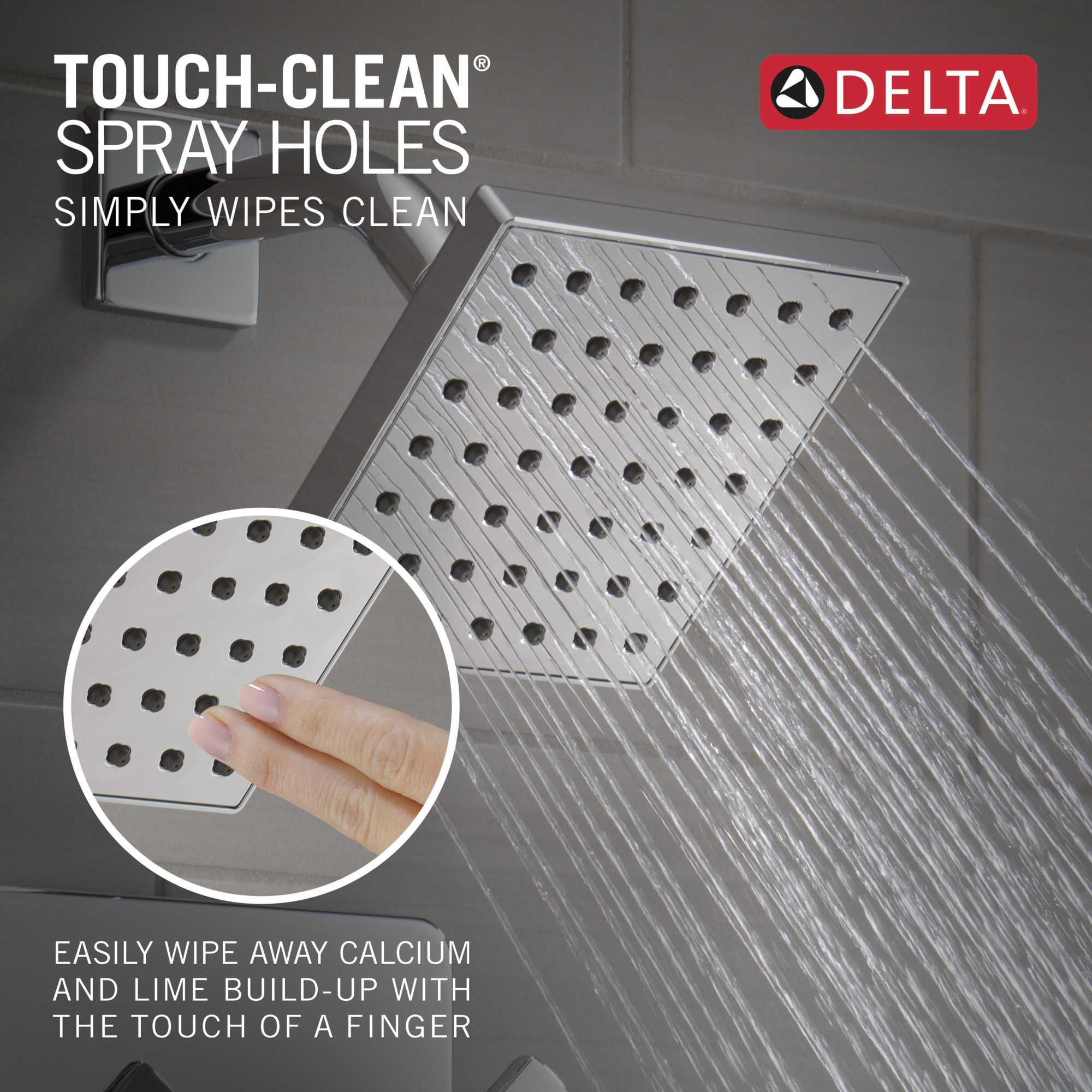 Grifo para bañera y ducha de una sola función con una manija en cromo Delta Velum de 6.5 pulgadas.