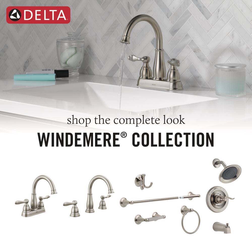 Grifo para bañera y regadera de una sola función con una manija cromada de Delta Windemere de 2.5 pulgadas