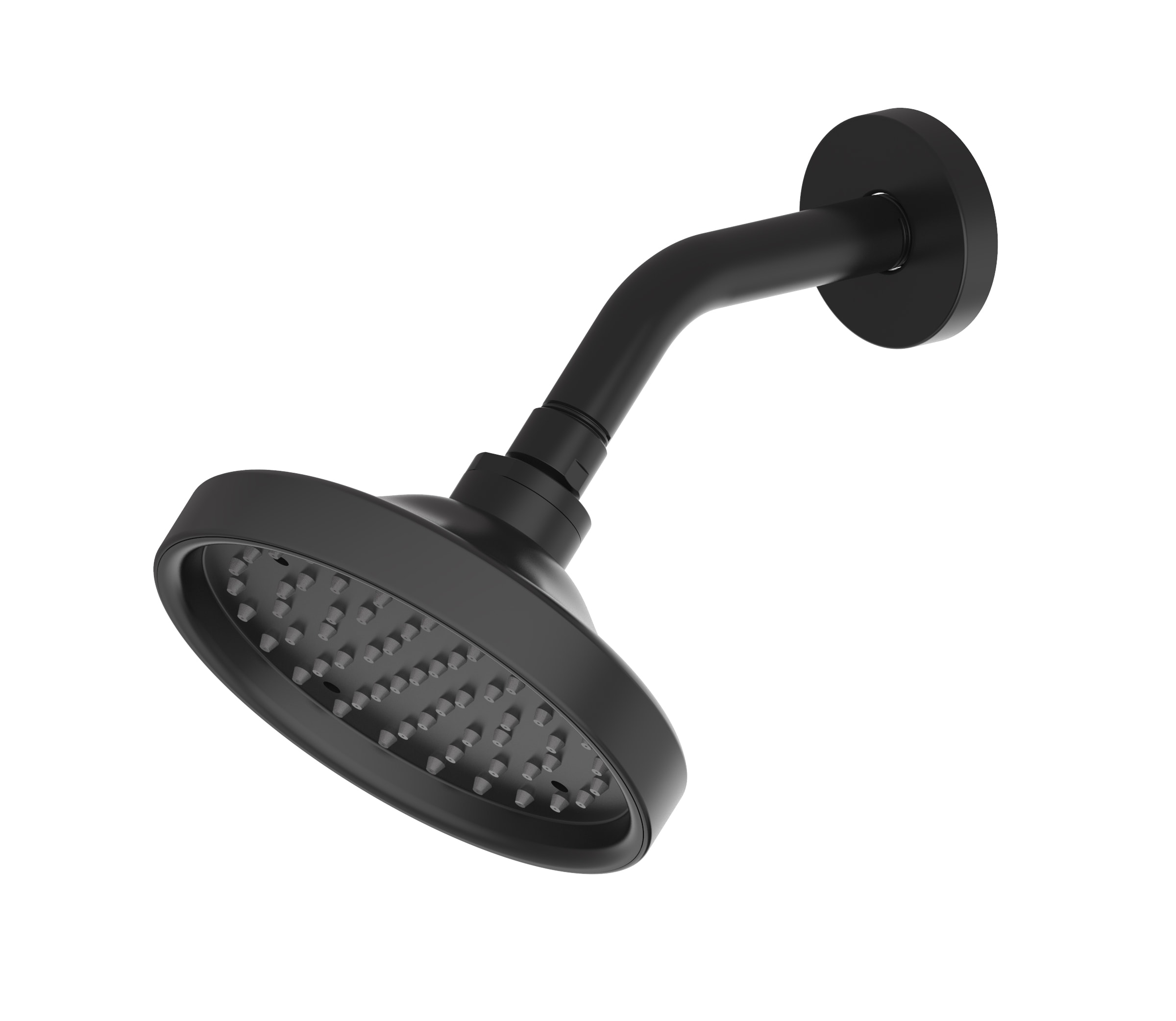Llave monomando para bañera y regadera redonda de 6.0 pulgadas, acabado negro mate Harlow de allen + roth con válvula