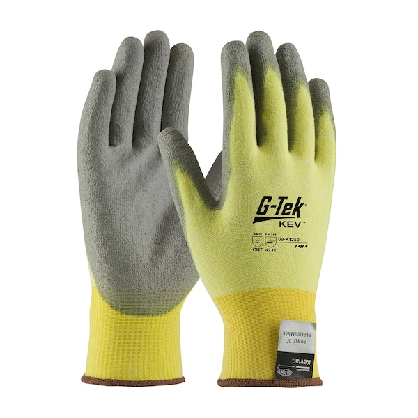 Pip G-Tek, Protector de tejido sin costuras de Kevlar/Lycra con recubrimiento de poliéster gris, L - 09-K1250/L.