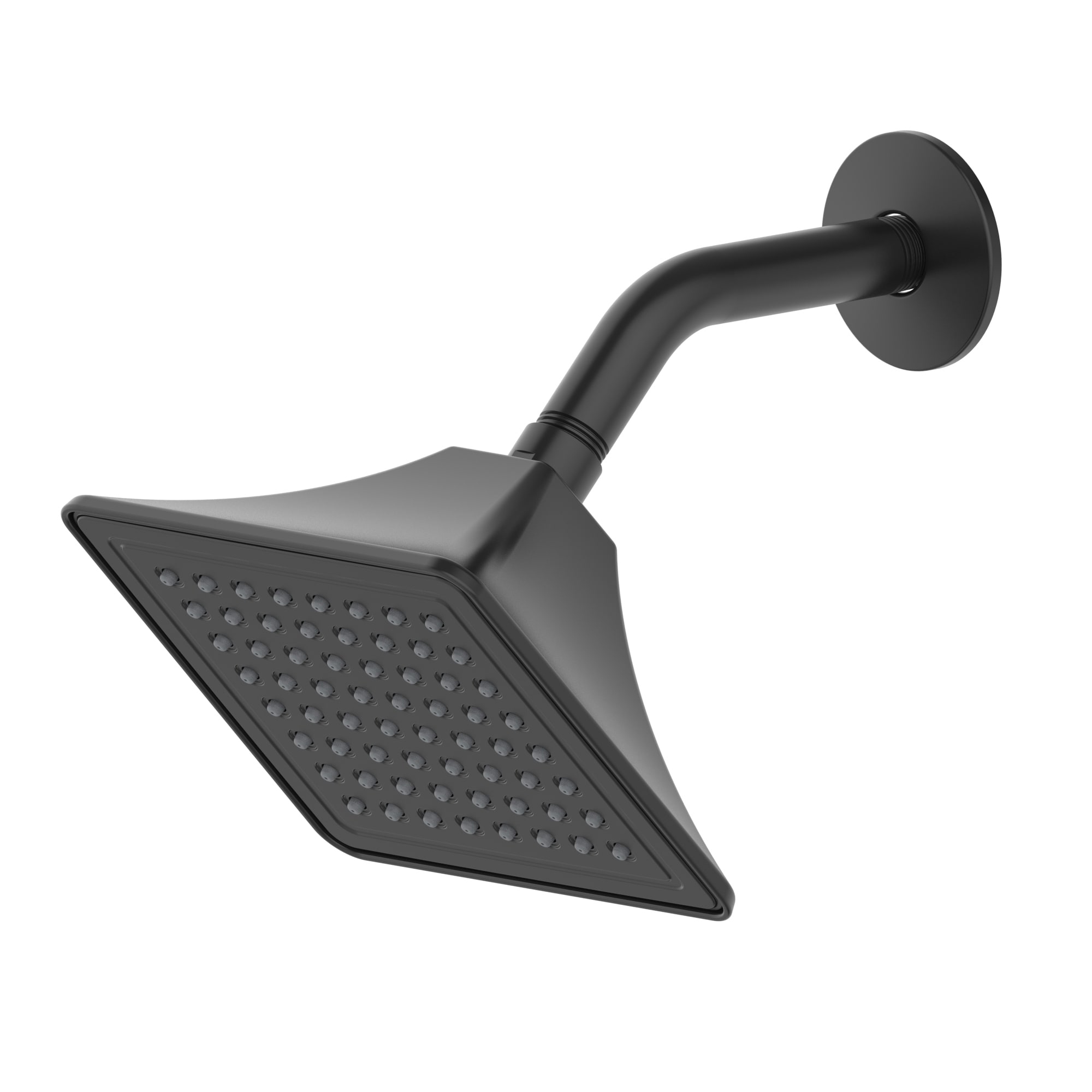 Grifo para bañera y regadera de 1 manija en negro mate de allen + roth Chesler con función única cuadrada de 3.54 pulgadas y válvula 873X-727001