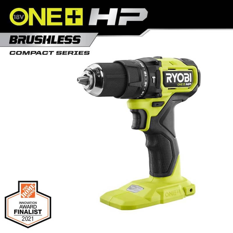 RYOBI ONE+ HP Taladro percutor compacto inalámbrico Brushless de 18V 1/2 pulgada (Herramienta única) - PSBHM01B