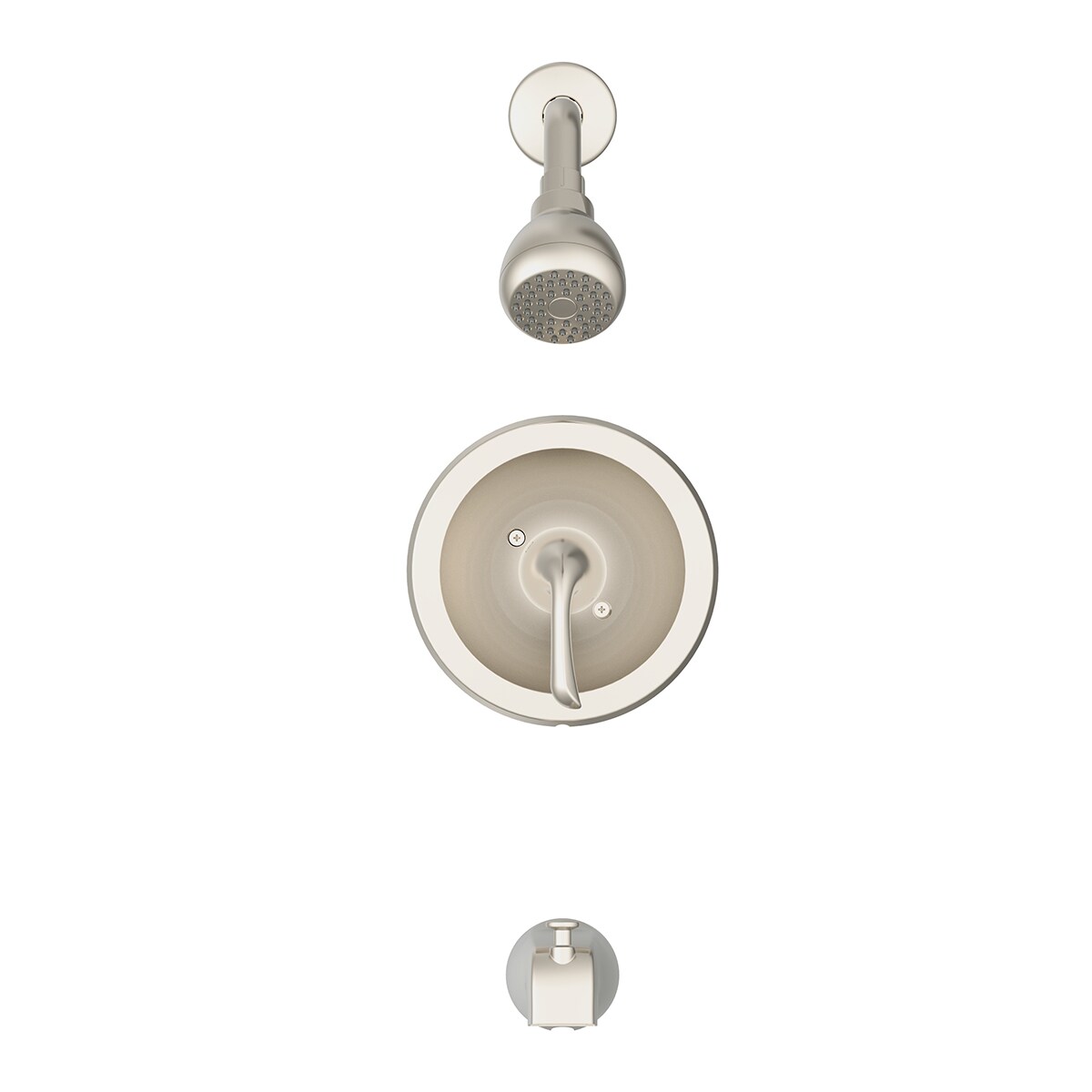 Grifo para bañera y regadera de una manija y función única, de níquel cepillado, de 2.75 pulgadas, de la línea Project Source Dover con válvula F11A4503NP.