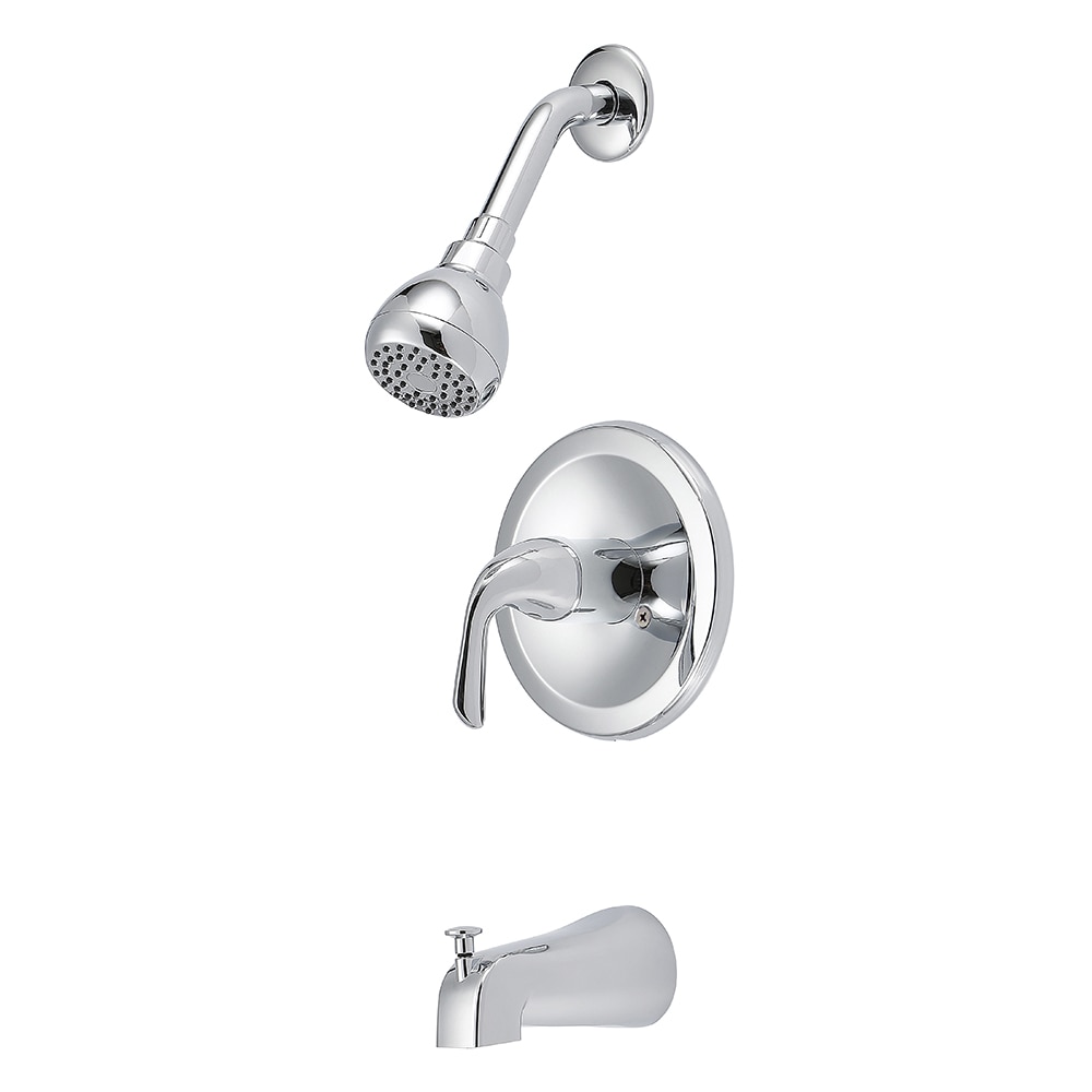 Grifo de bañera y ducha redondo de 2.75 pulgadas de un solo control y una sola función en cromo Project Source Dover con válvula