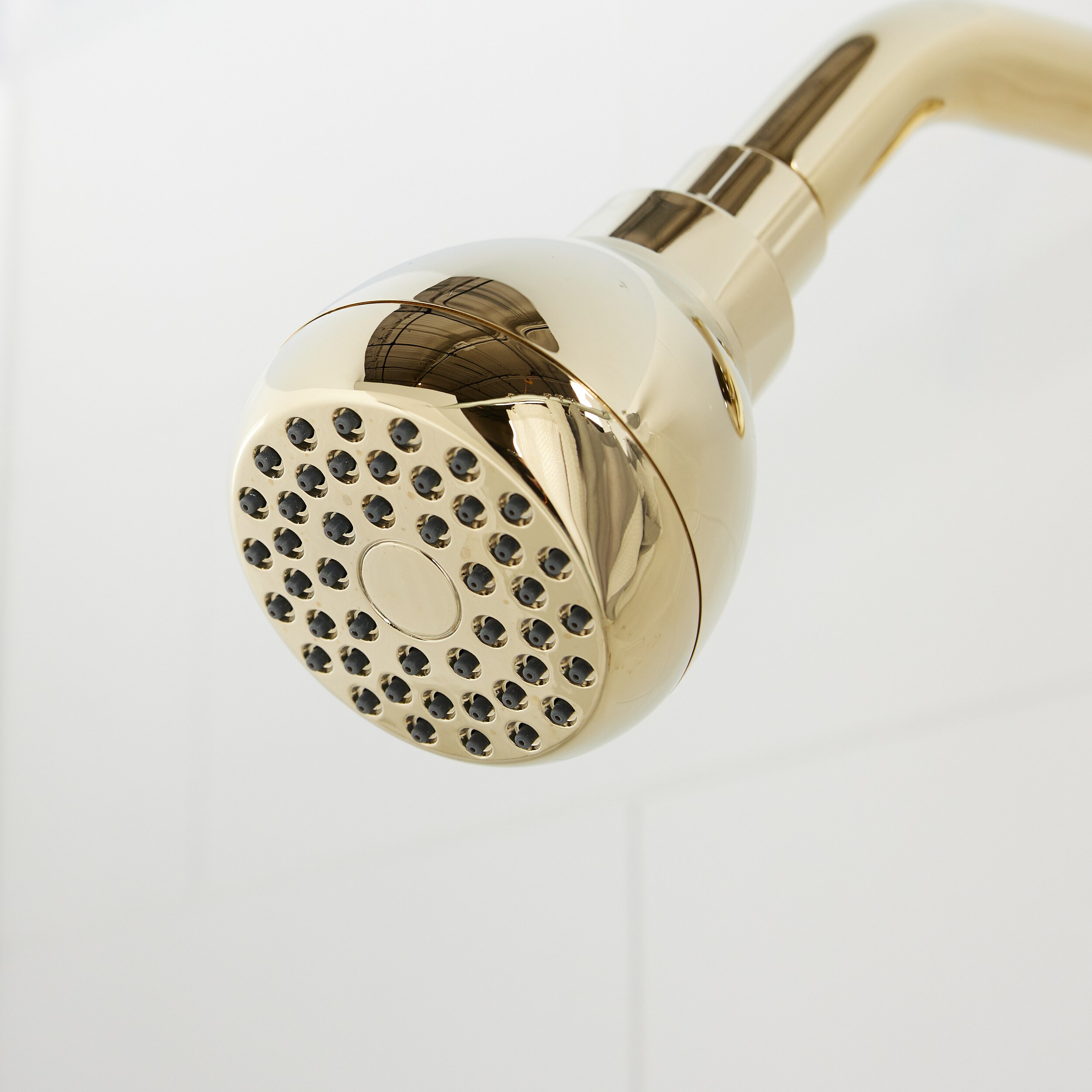 Grifo de bañera redonda y ducha de una sola función con manija de bronce para proyecto Dover