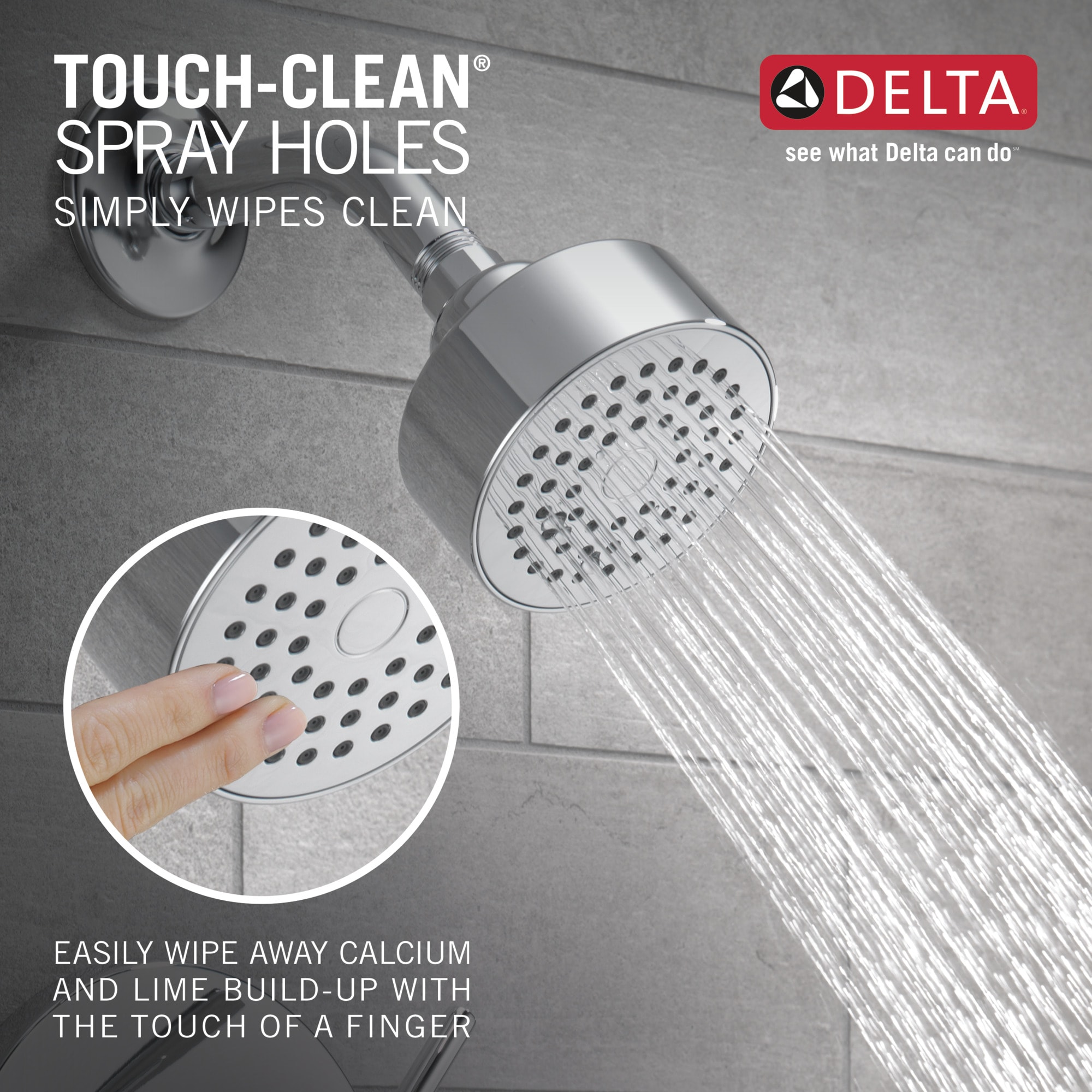 Grifo de bañera y regadera redonda de 3.5 pulgadas de función única con un manija de cromo moderno Delta T14459-PP