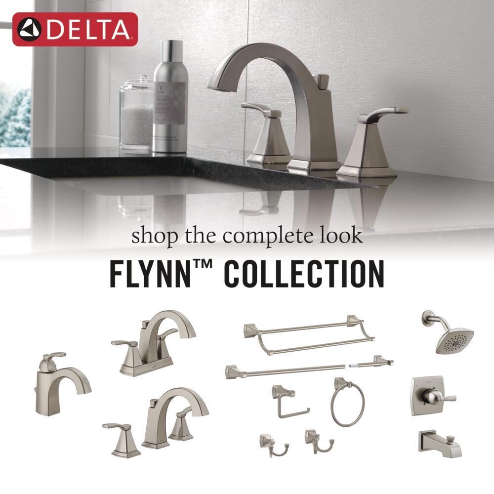 Grifo de bañera y ducha redondo de acero inoxidable Delta Flynn con mango único y función sencilla de 5.25 pulgadas con válvula 144768C-SS