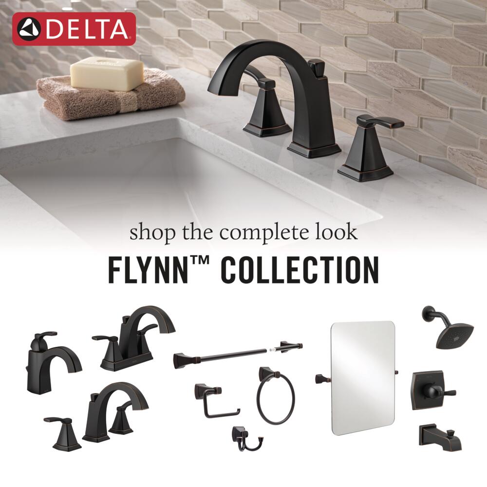 Grifo para bañera y ducha de un solo manejo con función única y acabado en bronce aceitado Delta Flynn de 5.25 pulgadas cuadradas con válvula 144768C-OB