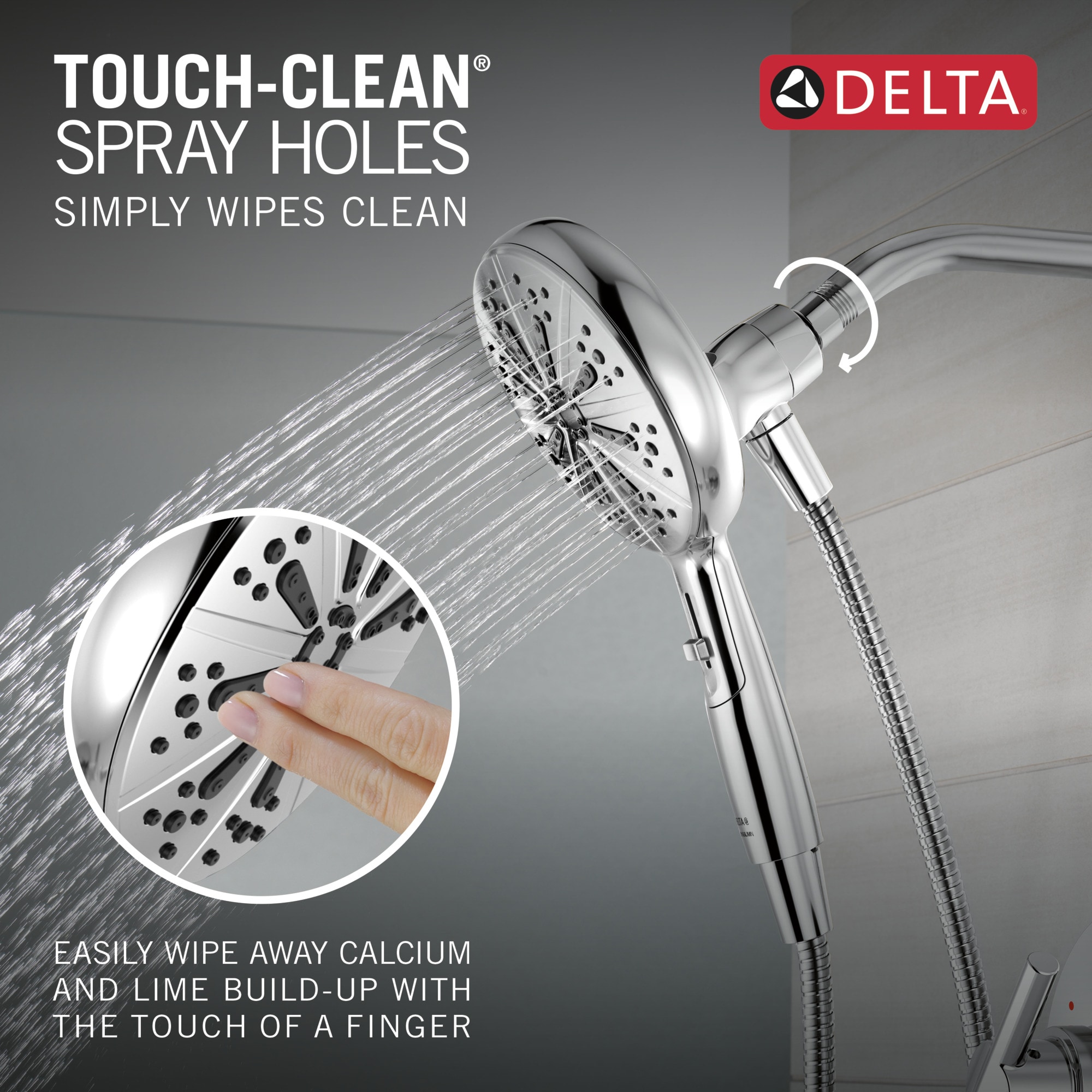 Llave Mezcladora para Tina y Ducha con Acabado en Cromo Pulido de Mango Único y Función Múltiple de 6.5 pulgadas de Diámetro de la Marca Delta con Válvula 144749-HS