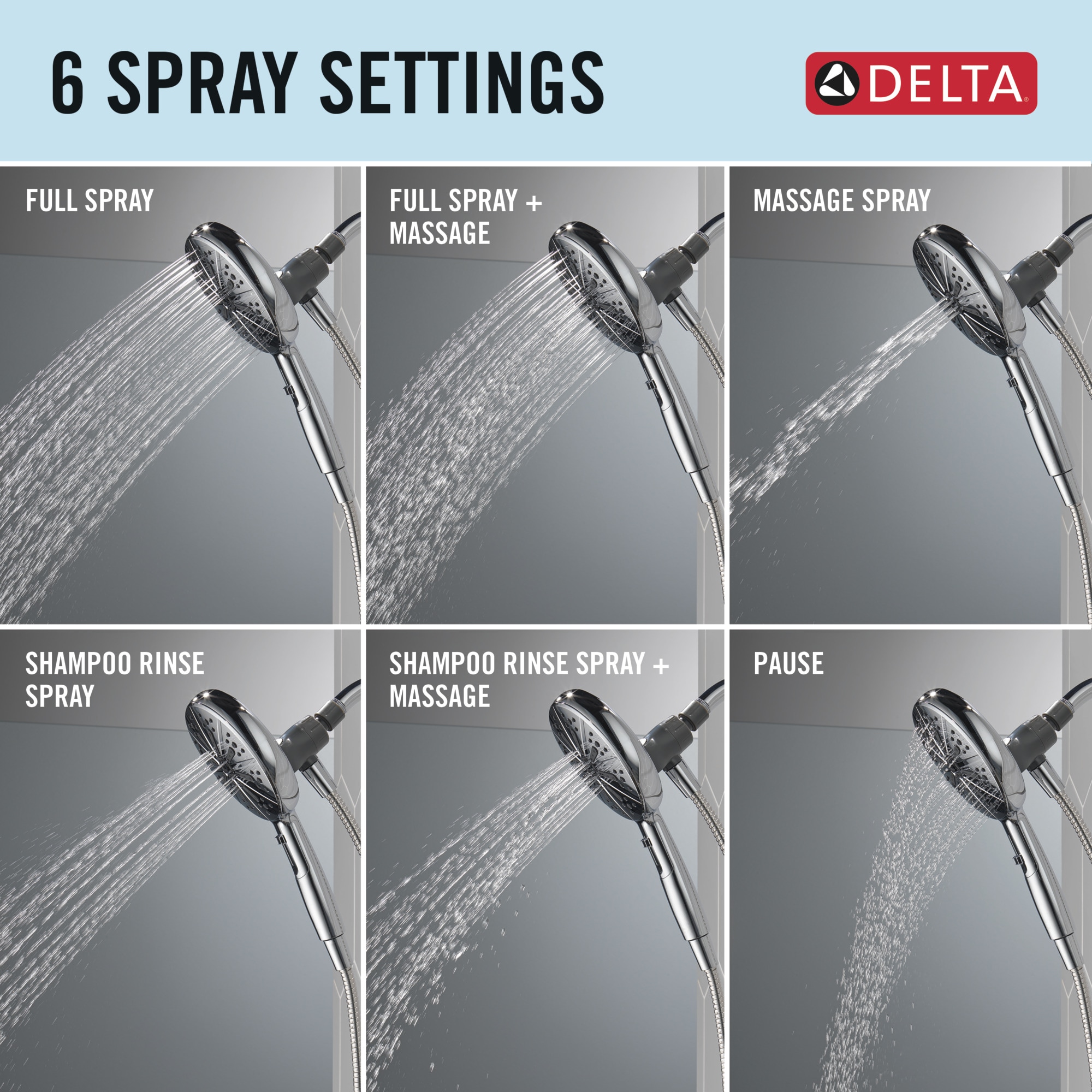 Llave Mezcladora para Tina y Ducha con Acabado en Cromo Pulido de Mango Único y Función Múltiple de 6.5 pulgadas de Diámetro de la Marca Delta con Válvula 144749-HS