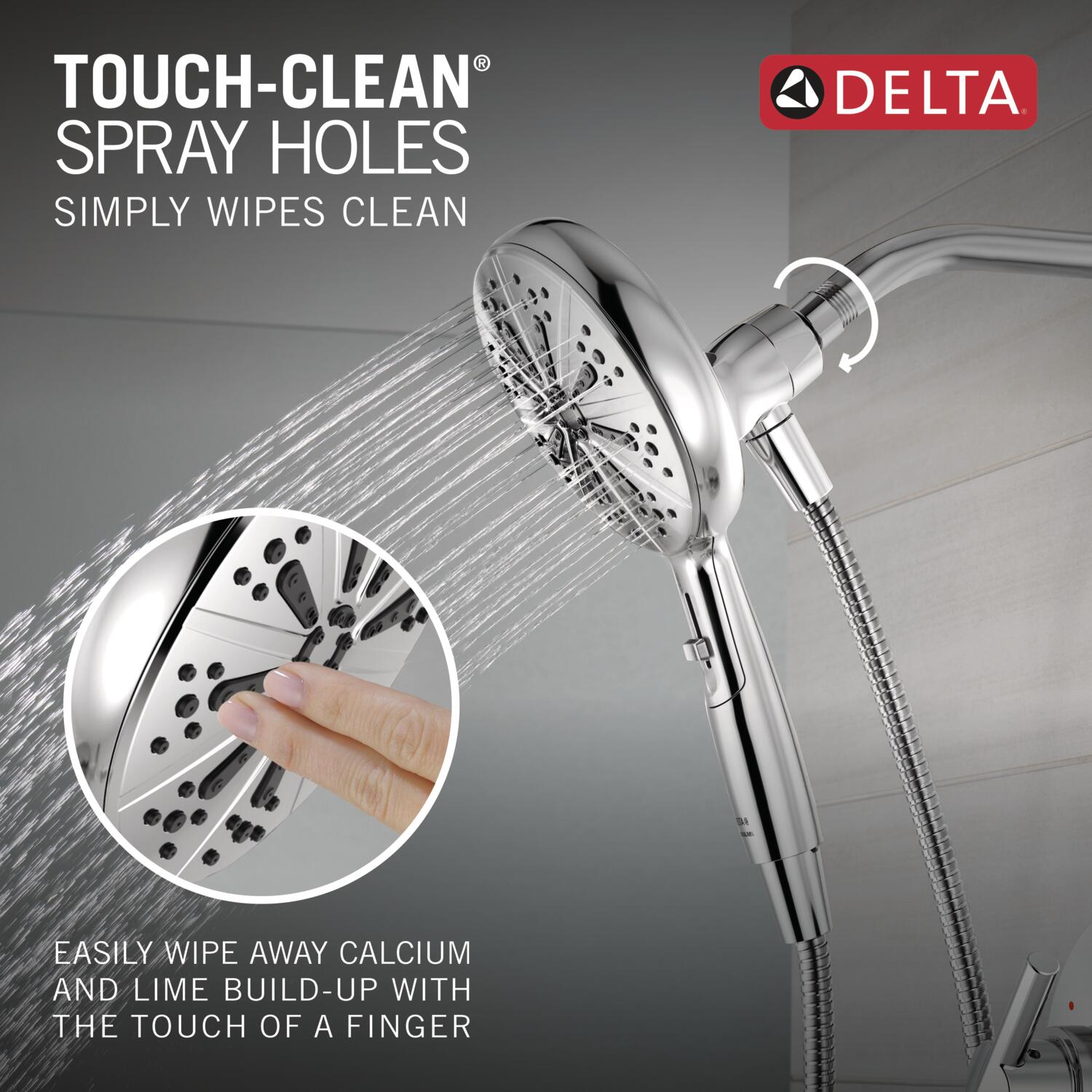 Llave Mezcladora para Tina y Ducha con Acabado en Cromo Pulido de Mango Único y Función Múltiple de 6.5 pulgadas de Diámetro de la Marca Delta con Válvula 144749-HS