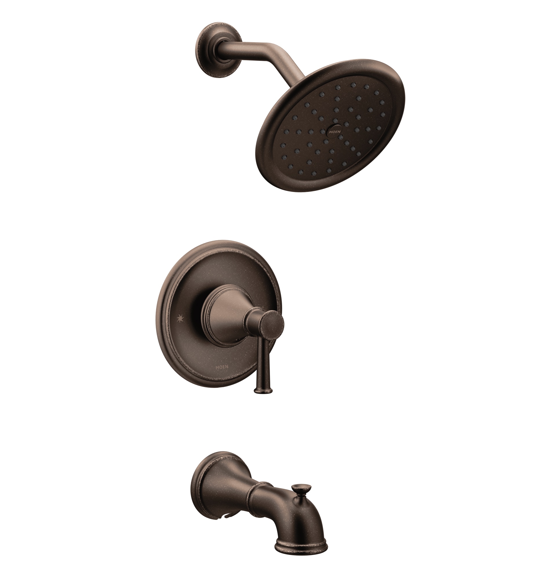 Grifo de ducha redondo de 7 pulgadas en bronce frotado con aceite de la colección Belfield de Moen
