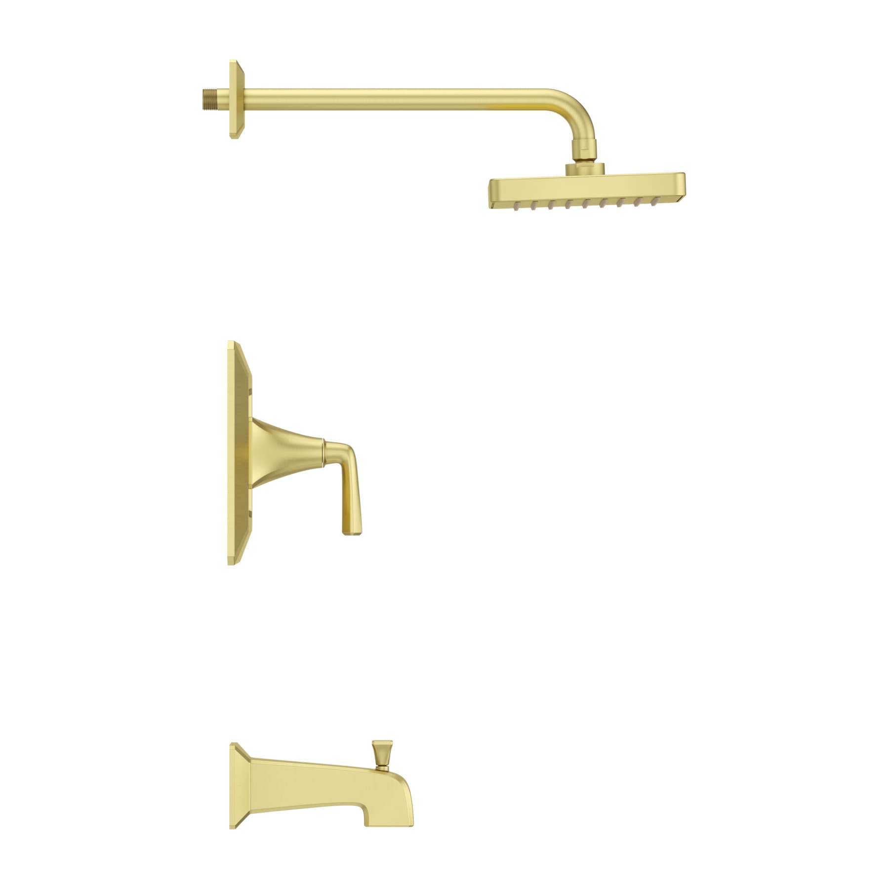 Mezcladora para bañera y regadera de una sola función, de 7 pulgadas cuadradas, color dorado cepillado, de la línea Park Avenue de Pfister (LG89-8FEBG)