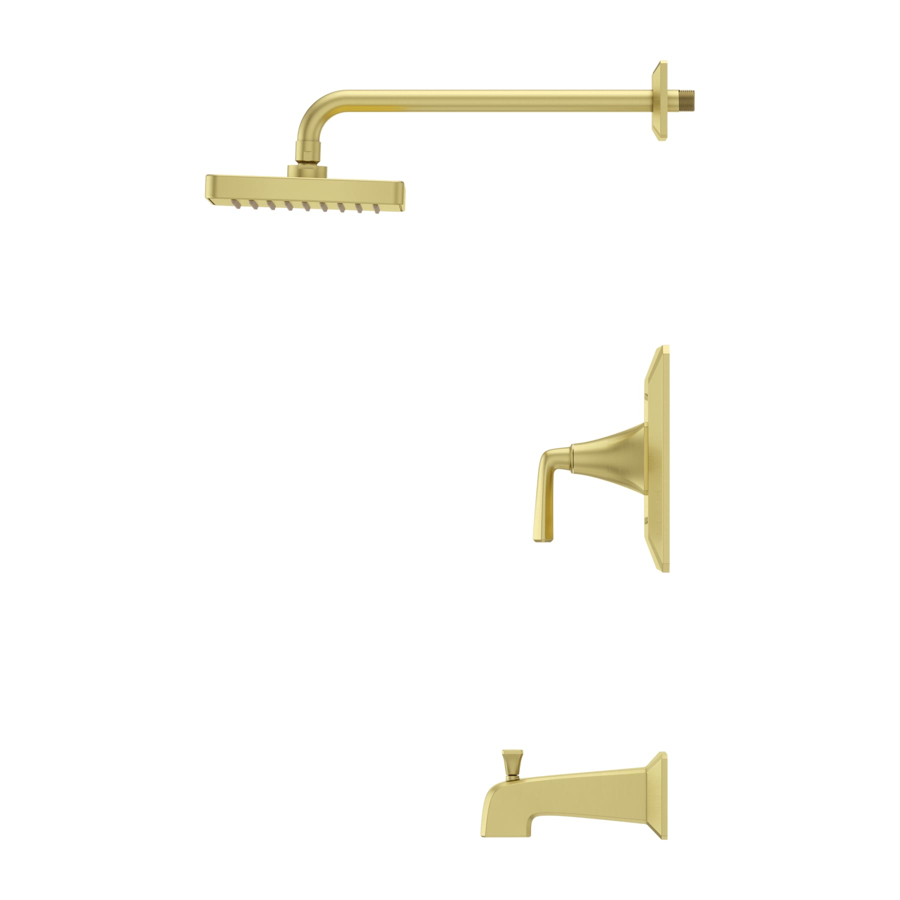 Mezcladora para bañera y regadera de una sola función, de 7 pulgadas cuadradas, color dorado cepillado, de la línea Park Avenue de Pfister (LG89-8FEBG)