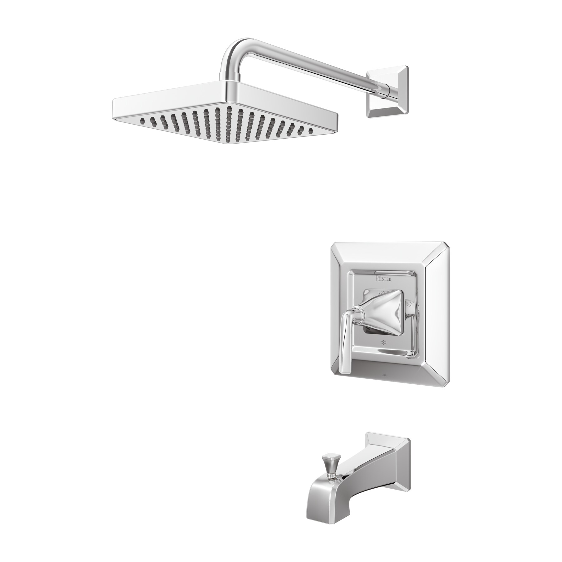 Mezcladora de Bañera y Regadera de 1 Manija, Acabado en Cromo Pulido, Estilo Park Avenue de Pfister, Función Única, 7 Pulgadas Cuadradas.
