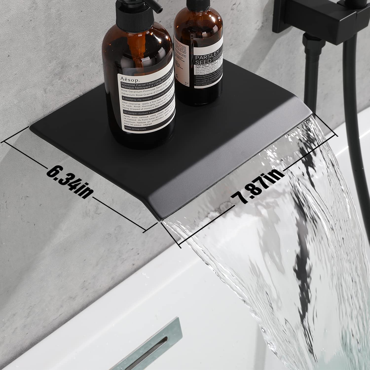 Sistema de regadera de lluvia WELLFOR DT Mayte Negro con 1 mango, función única, cuadrada de 12 pulgadas para bañera y regadera con válvula DTG-806CS16ORB.