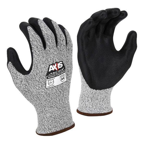 Guantes recubiertos resistentes al corte en Radians, Nivel de corte A4, Grises, XS - RWG555XS