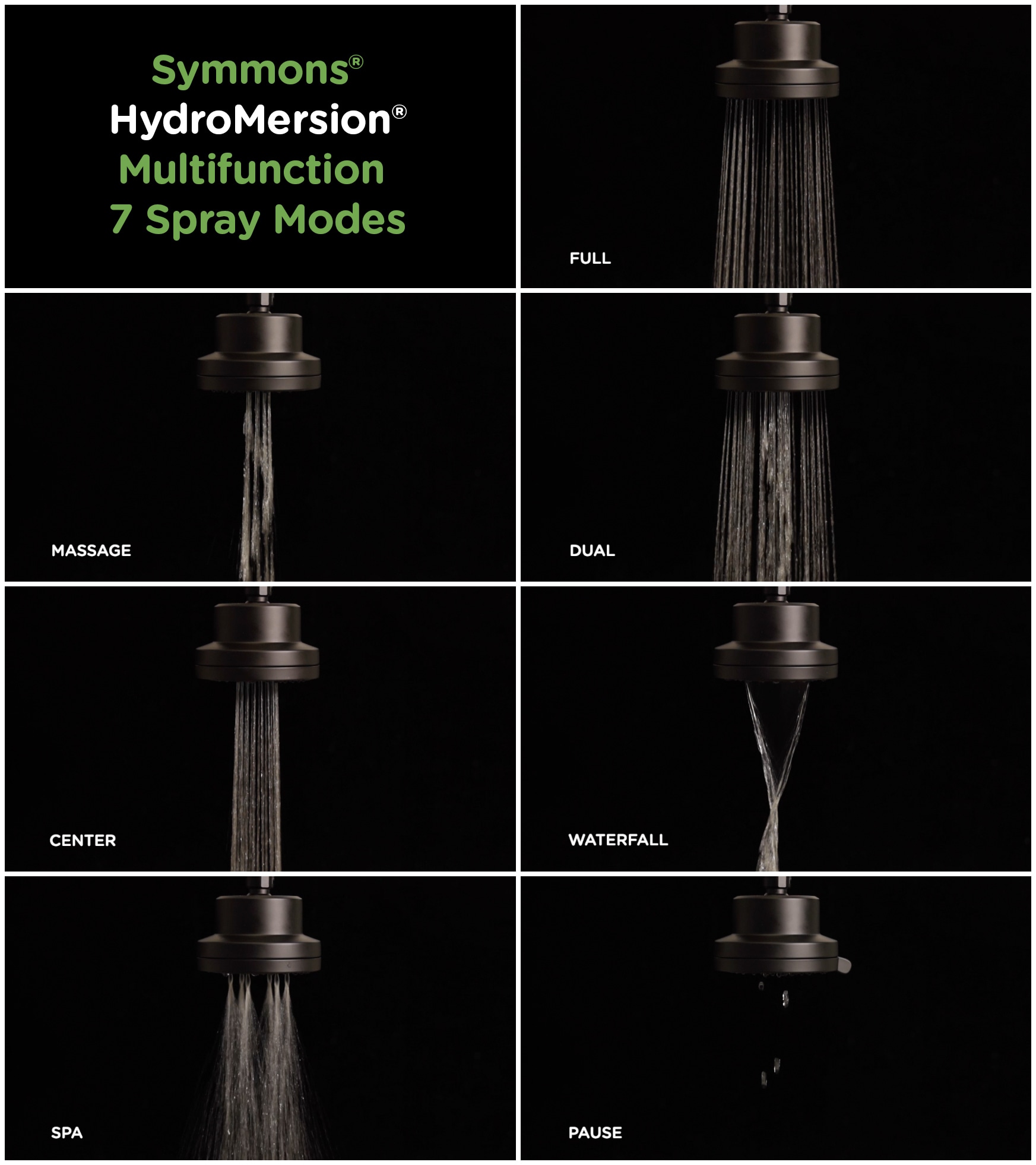 Mezcladora de bañera y regadera redonda de 4.07 pulgadas de función múltiple de cromo pulido de una manija Symmons Braston 589215TRM