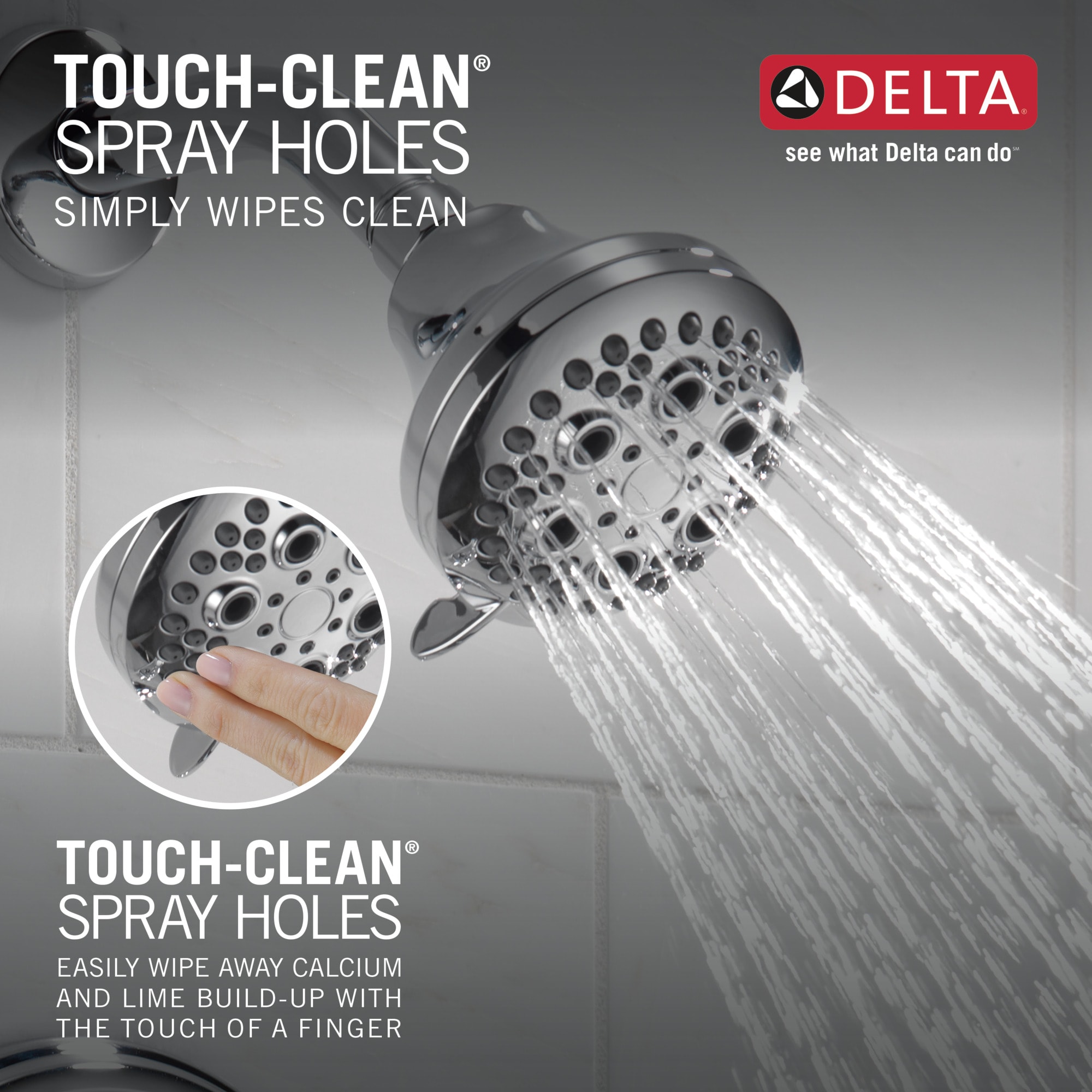 Grifo para bañera y ducha redondo de 2.625 pulgadas, cromo clásico de manija única Delta T13420-PD multi-función.