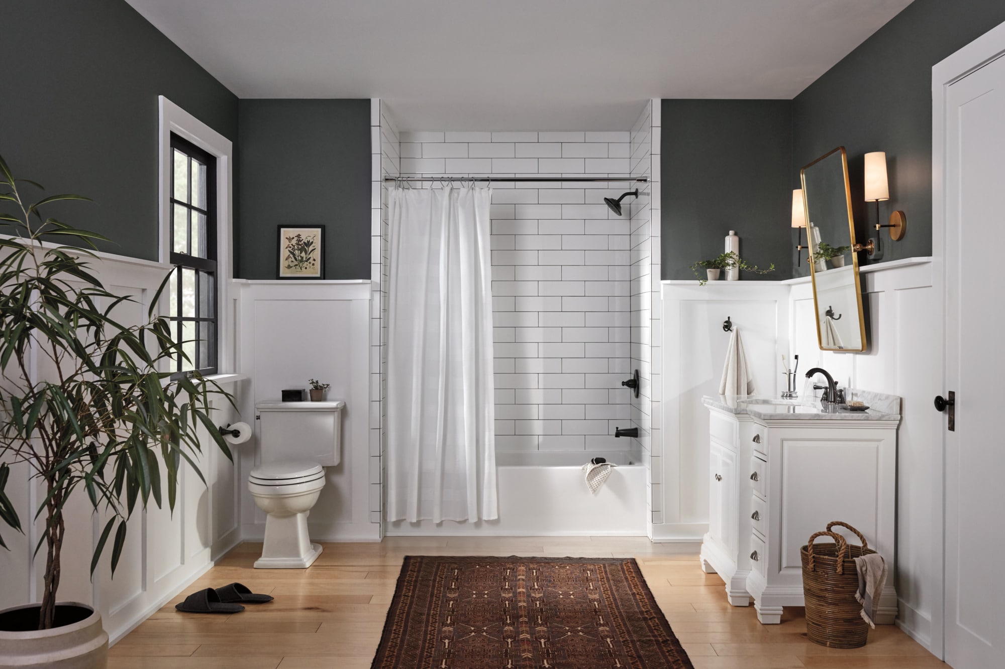 Grifo de bañera y ducha redondo de 5.938 pulgadas, de un solo mango y función única en bronce aceitado - Peerless Elmhurst PTT14465-OB