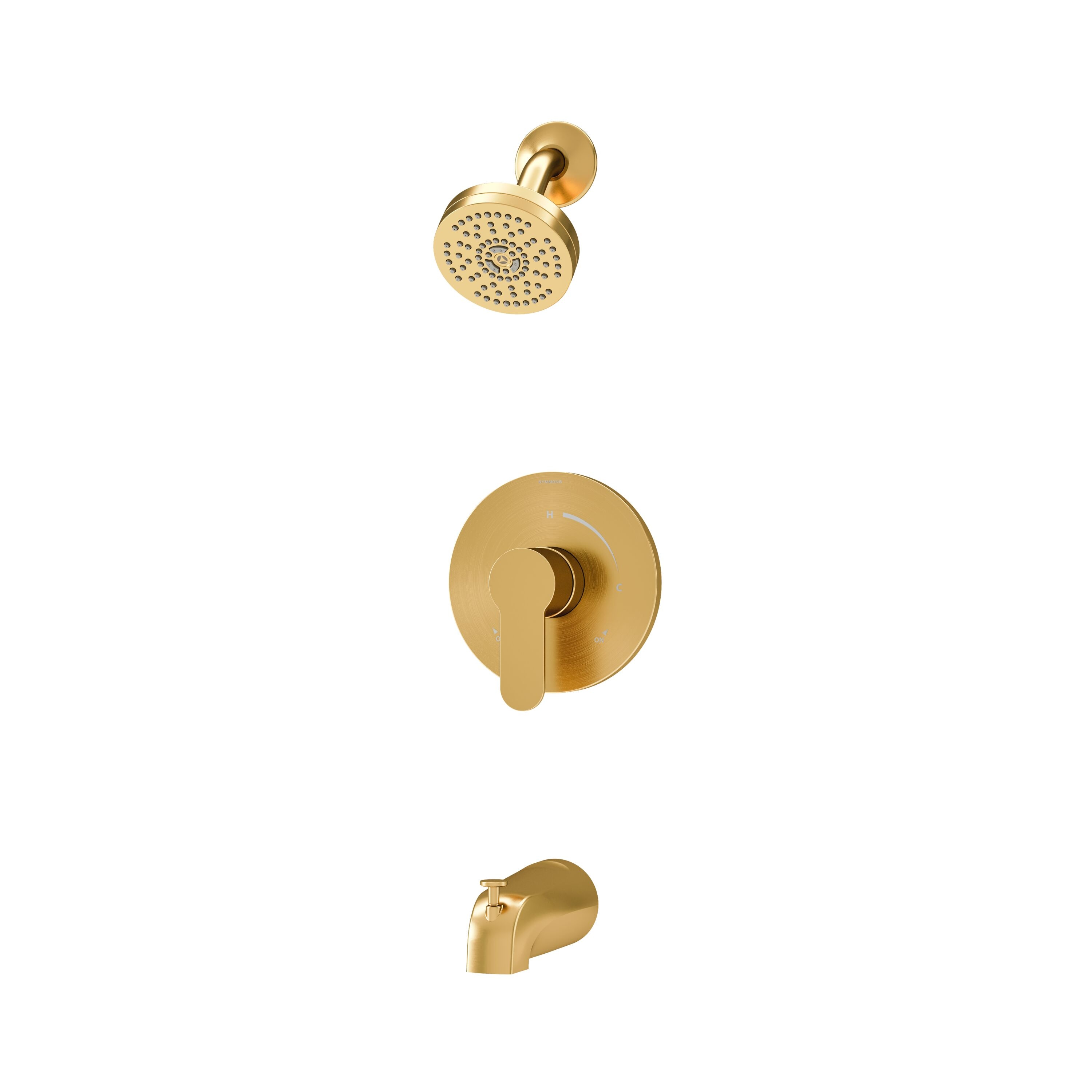Llave mezcladora para bañera y regadera redonda de 3.94 pulgadas, acabado en bronce cepillado con un solo control - Symmons Identity