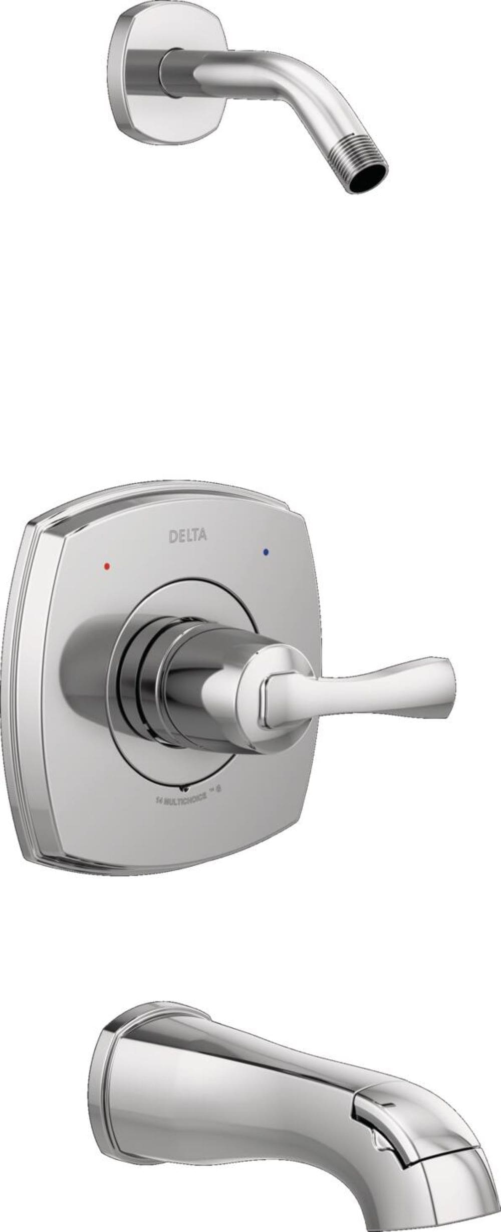 Grifo de bañera y ducha de 1 manija cromado Delta Stryke Lumicoat, se vende por separado T14476-PR-LHD
