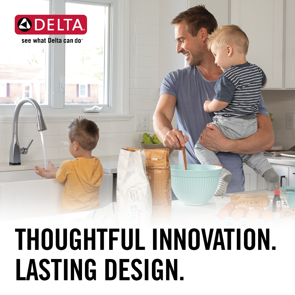 Grifo de bañera y ducha redondo de una sola función con termostato Delta Lahara en acero inoxidable incluido Válvula T17T438-SS