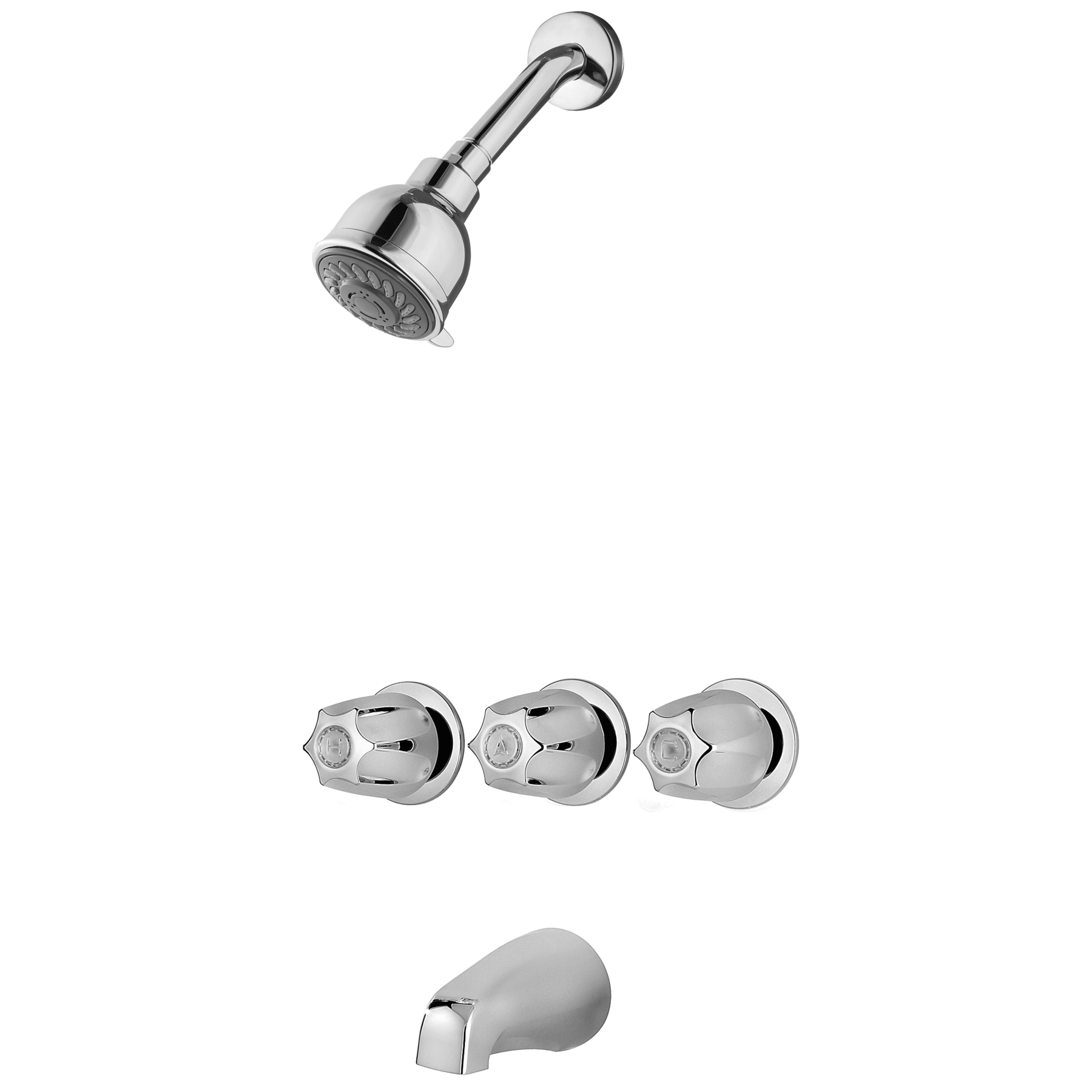 Mezcladora para Bañera y Regadera de 2 Manijas en Cromo Pulido con Función Individual de 2.875 pulgadas y Válvula LG01-3120