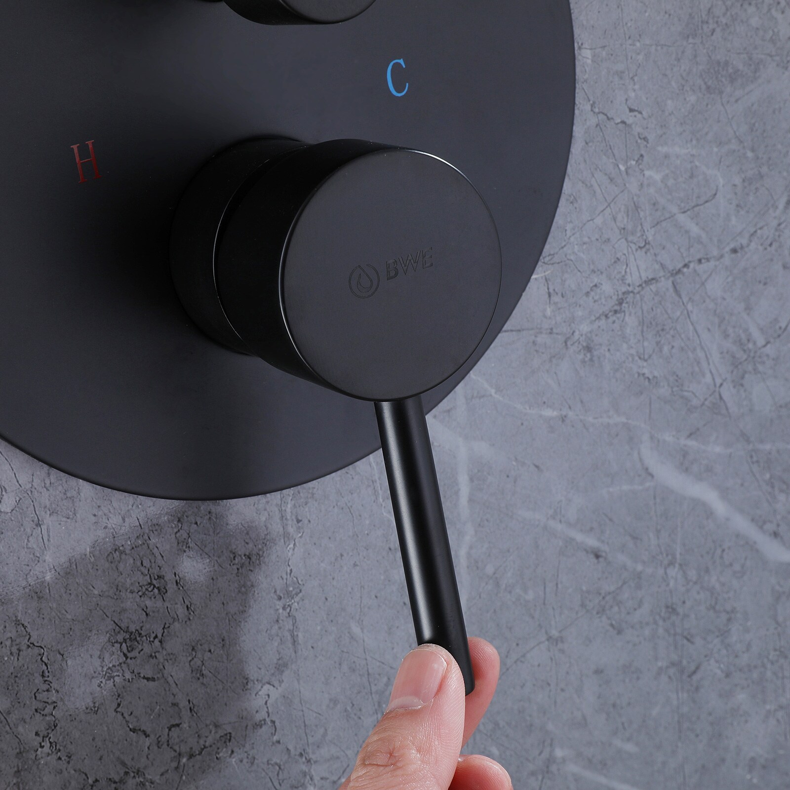 Mezcladora de ducha color negro mate de una manija multifunción de 10 pulgadas para bañera y ducha con válvula A-98003-B