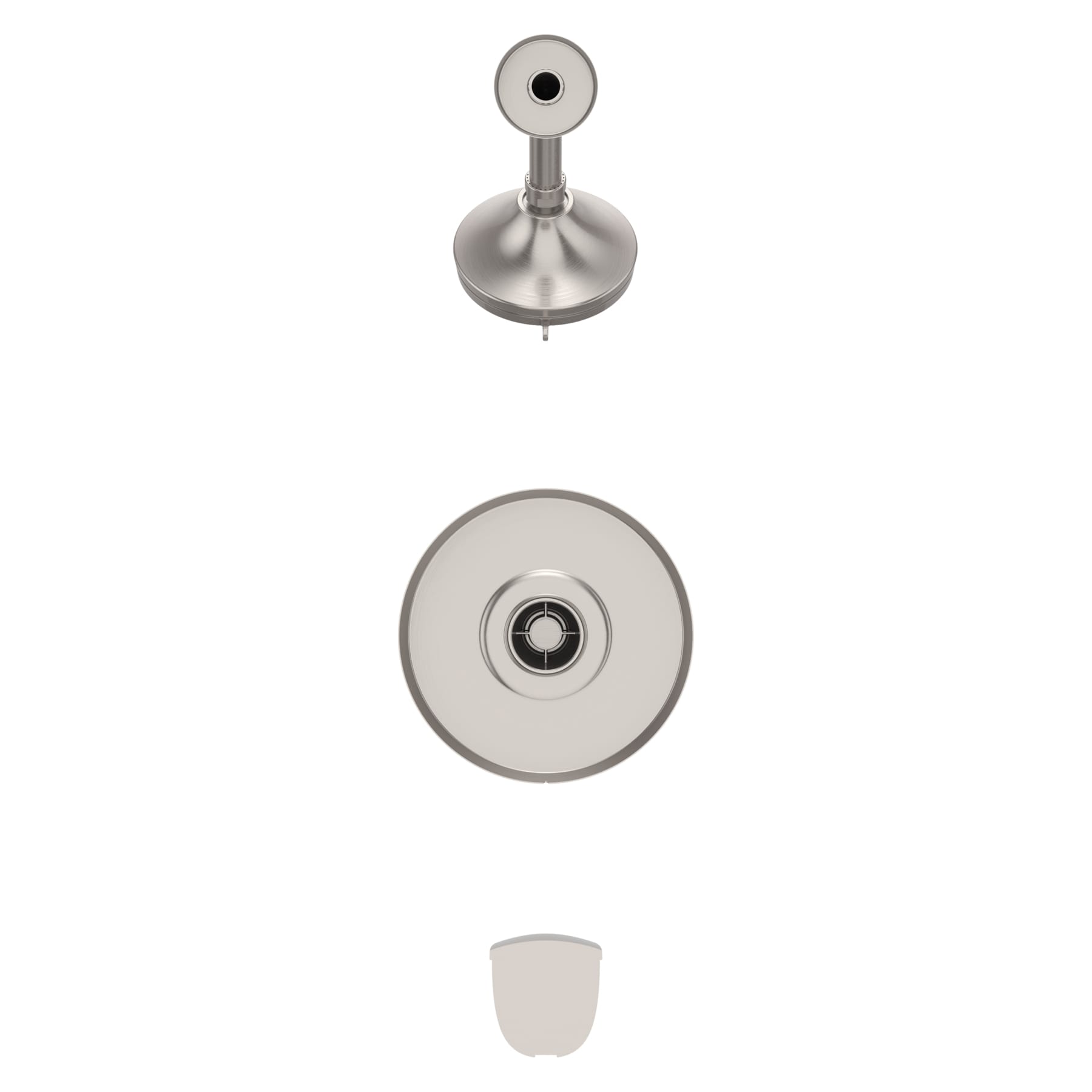 Grifo para bañera y regadera redondo de 4.56 pulgadas con válvula y función múltiple de 1 mango en níquel cepillado resistente a las manchas Jaida Pfister