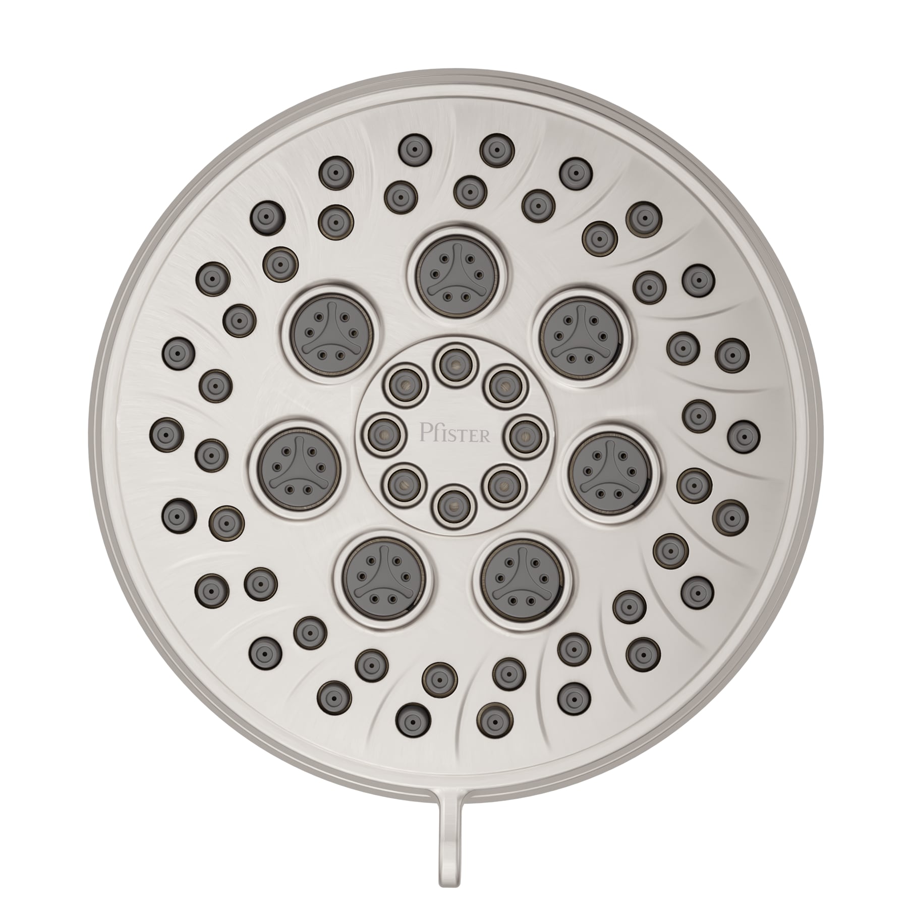 Grifo para bañera y regadera redondo de 4.56 pulgadas con válvula y función múltiple de 1 mango en níquel cepillado resistente a las manchas Jaida Pfister