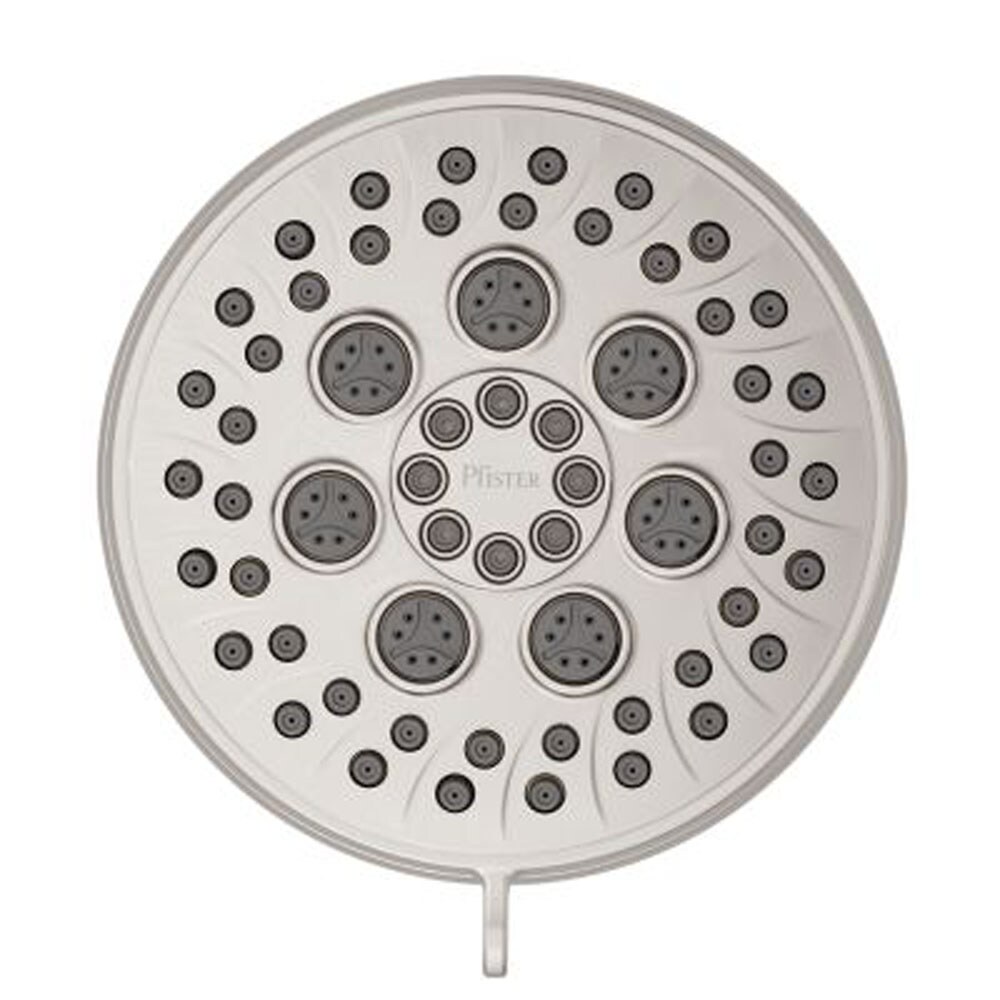 Grifo para bañera y regadera redondo de 4.56 pulgadas con válvula y función múltiple de 1 mango en níquel cepillado resistente a las manchas Jaida Pfister