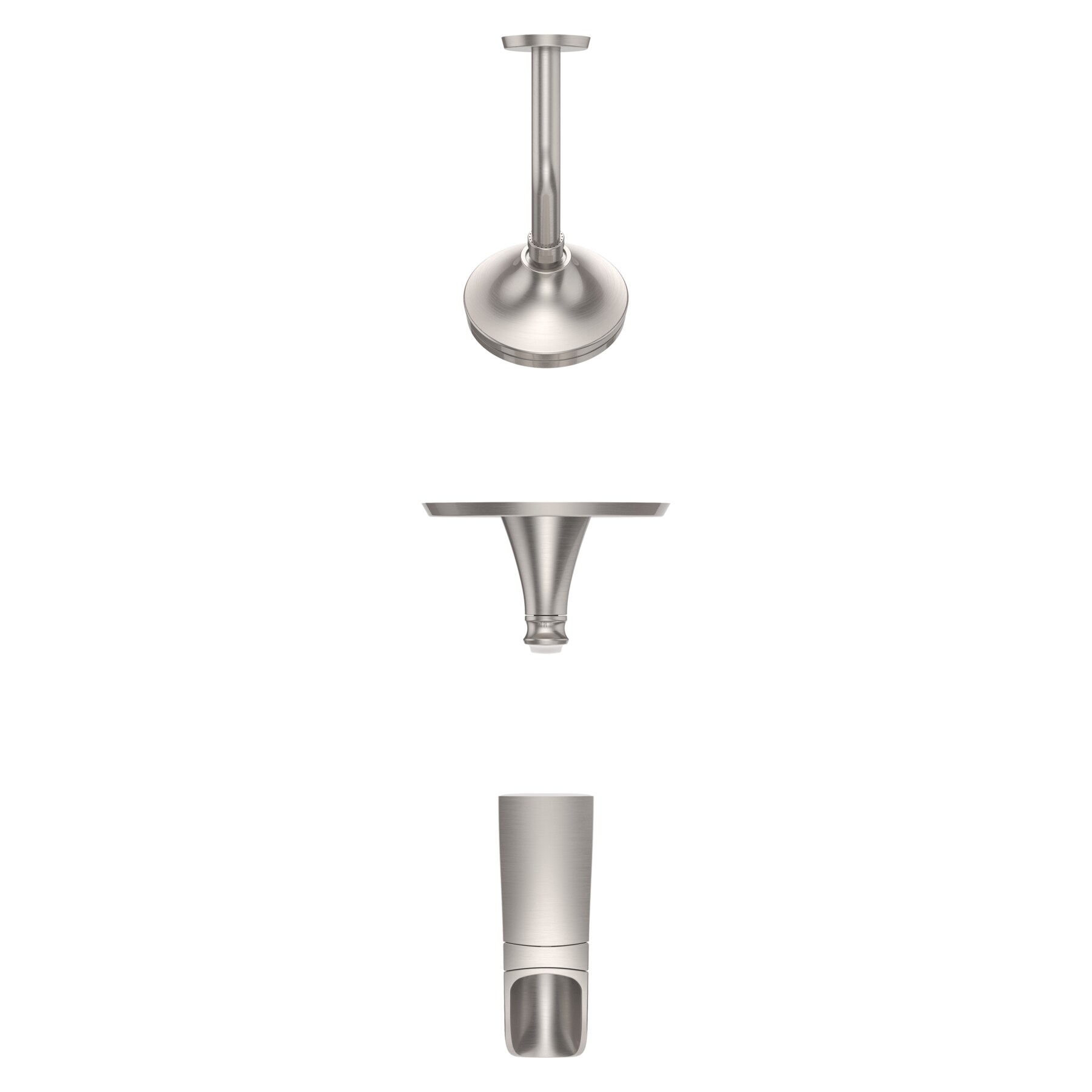 Grifo para bañera y regadera redondo de 4.56 pulgadas con válvula y función múltiple de 1 mango en níquel cepillado resistente a las manchas Jaida Pfister