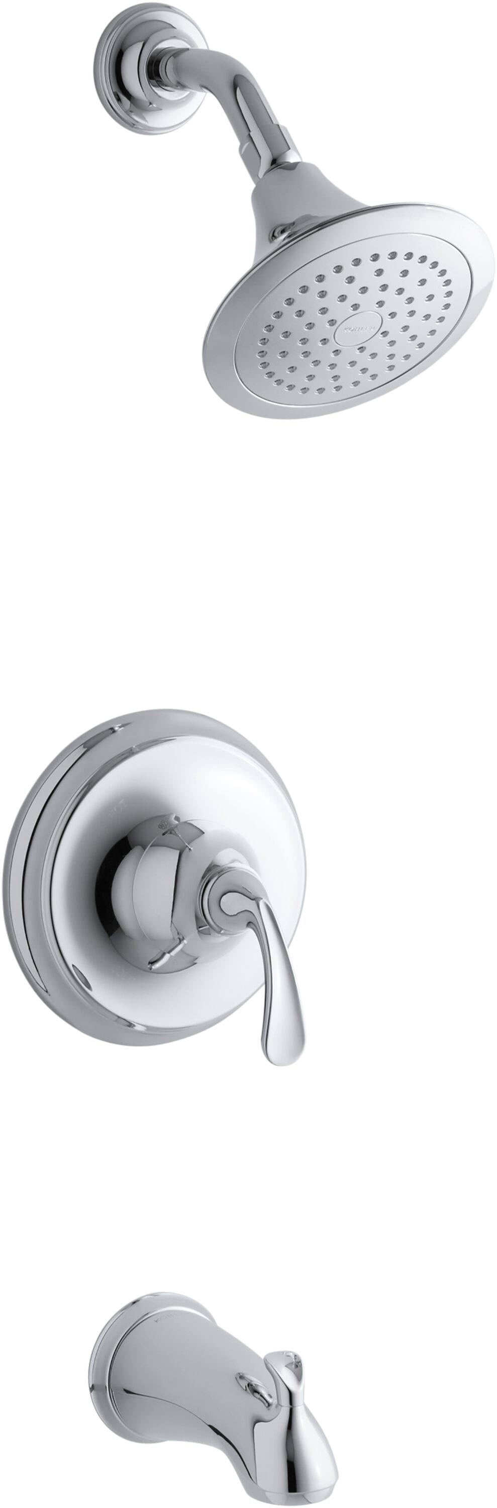 Grifo monomando redondo para bañera y ducha de 6.375 pulgadas, cromo pulido