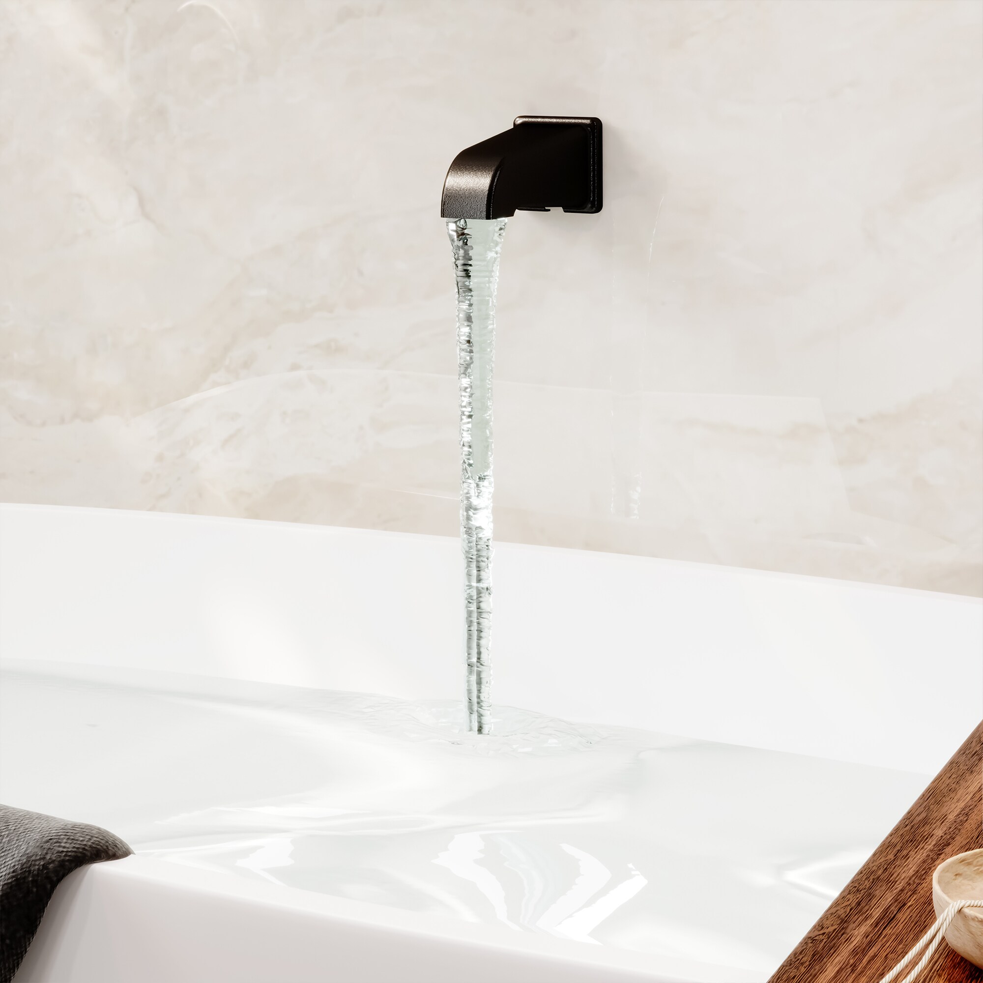Grifo para bañera y ducha de 6 pulgadas cuadrado, acabado mate negro, de una sola manija y función con válvula