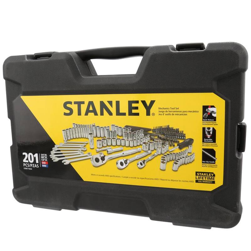 Juego de herramientas mecánicas Stanley SAE y métricas (201 piezas) - STMT71654